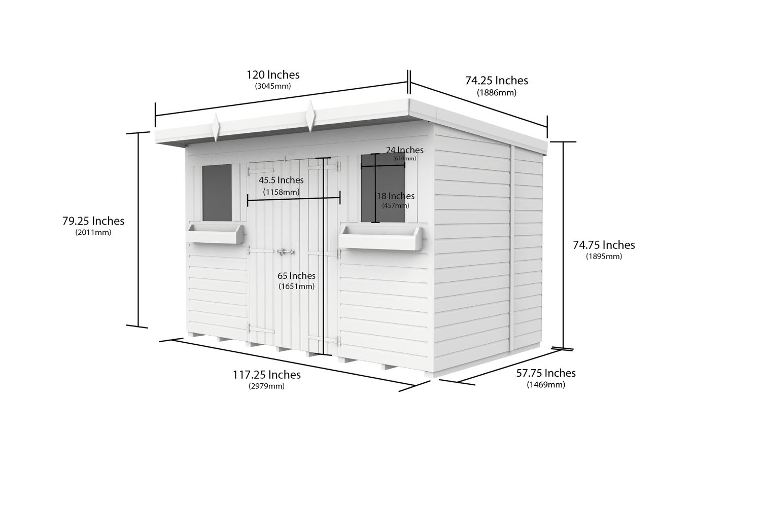 10 X 5 Pent Summer Shed-2