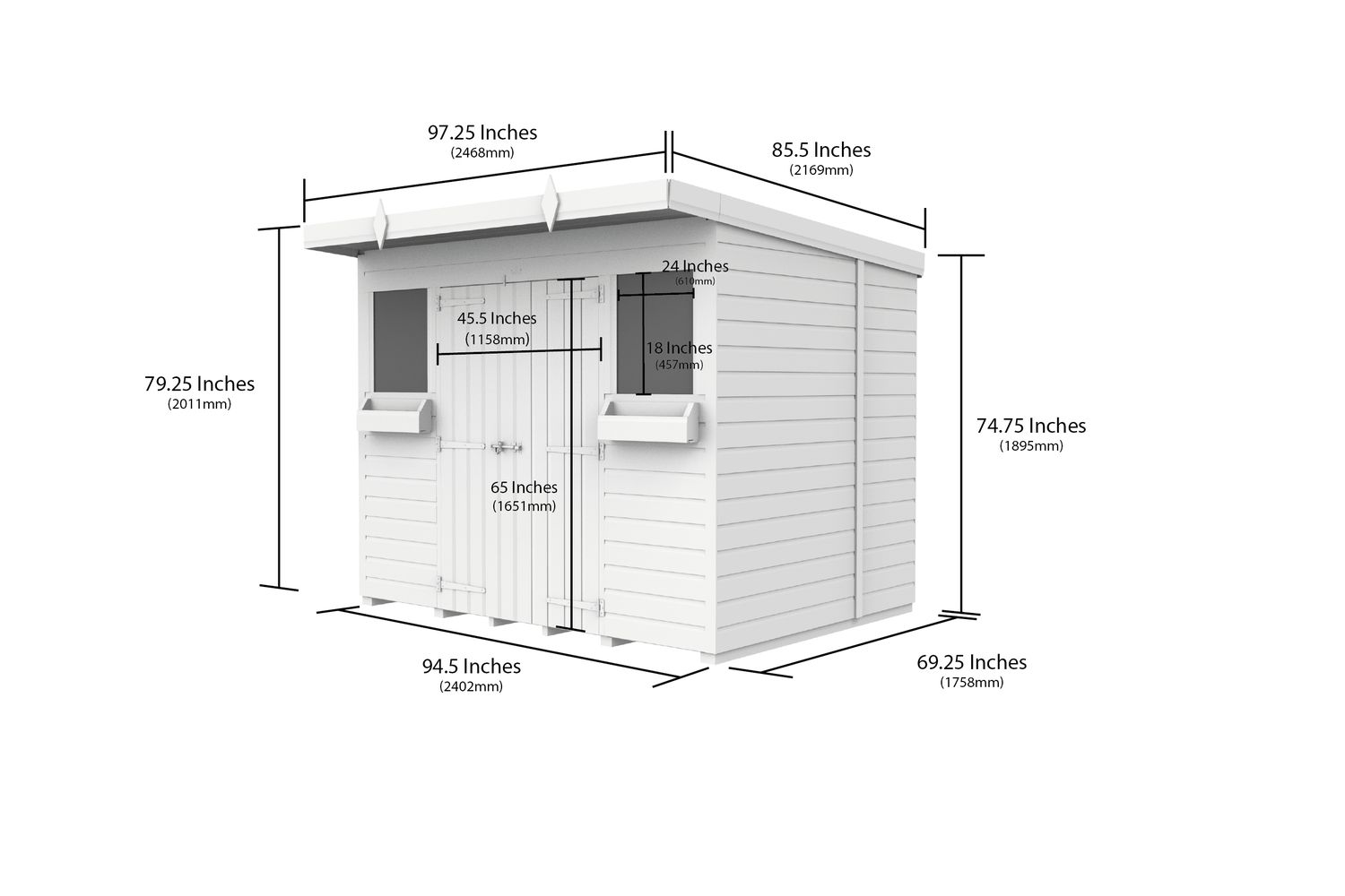 8 X 6 Pent Summer Shed-2
