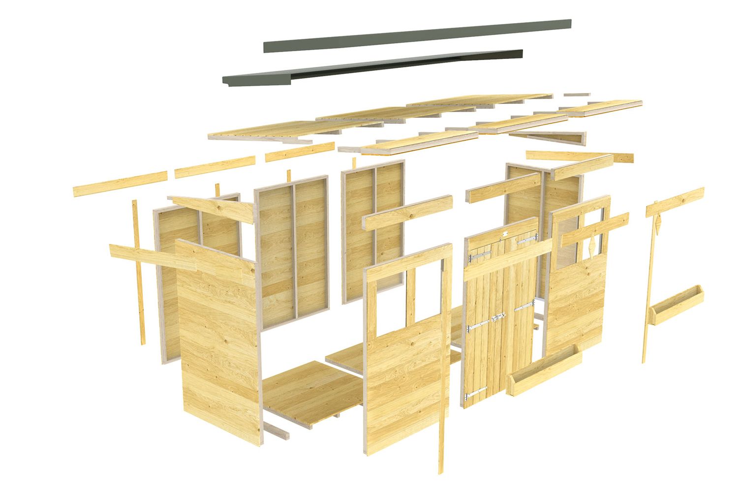 14 X 6 Pent Summer Shed-6