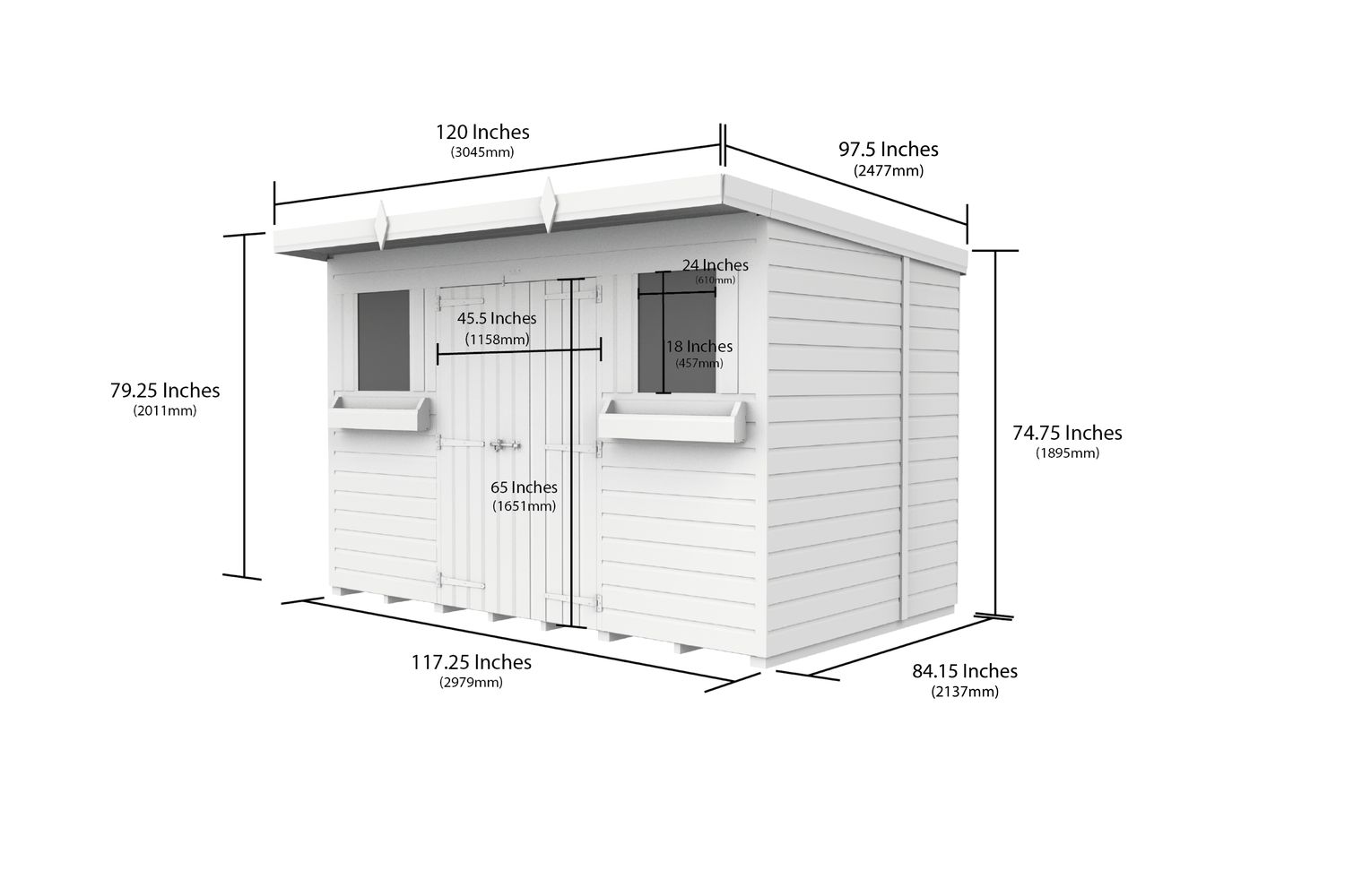 10 X 7 Summer Pent Shed-2