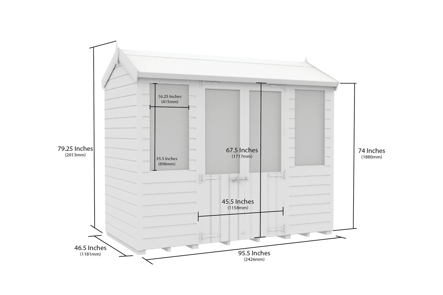 8 X 4 Apex Summer House-2