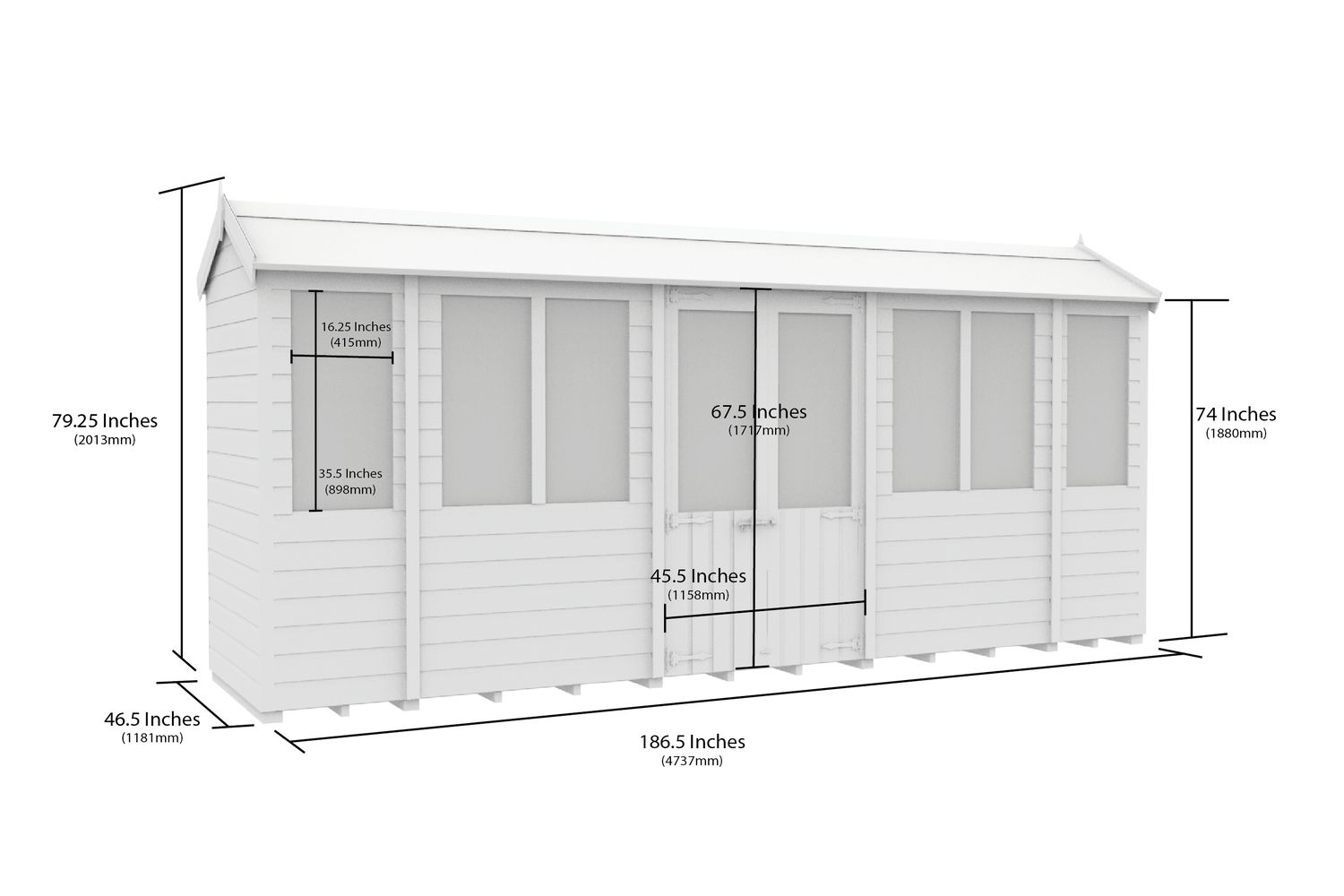 18 X 4 Apex Summer House-3