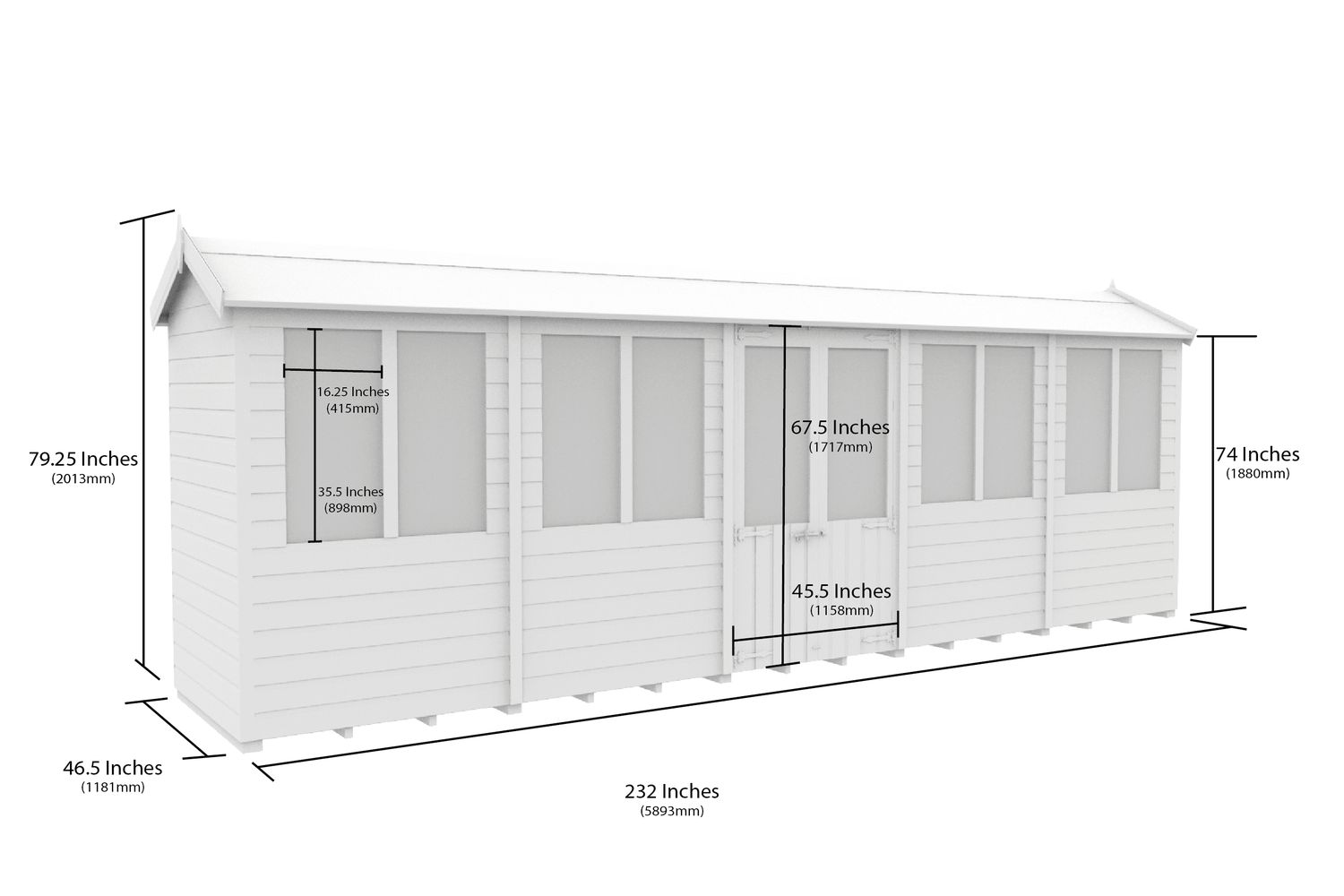 20 X 4 Apex Summer House-2