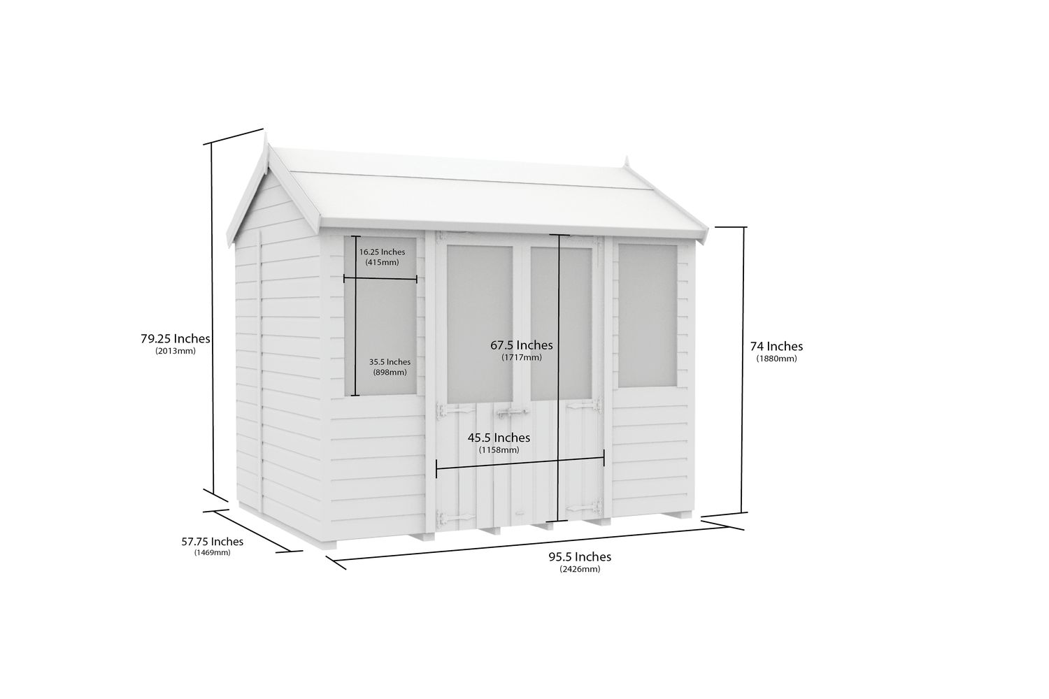 8 X 5 Apex Summer House-2