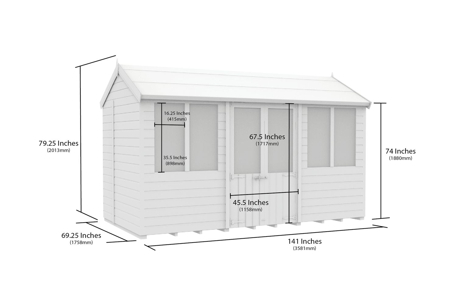 12 X 6 Apex Summer House-2