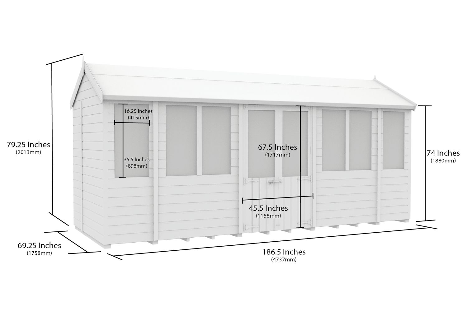 16 X 6 Apex Summer House-2