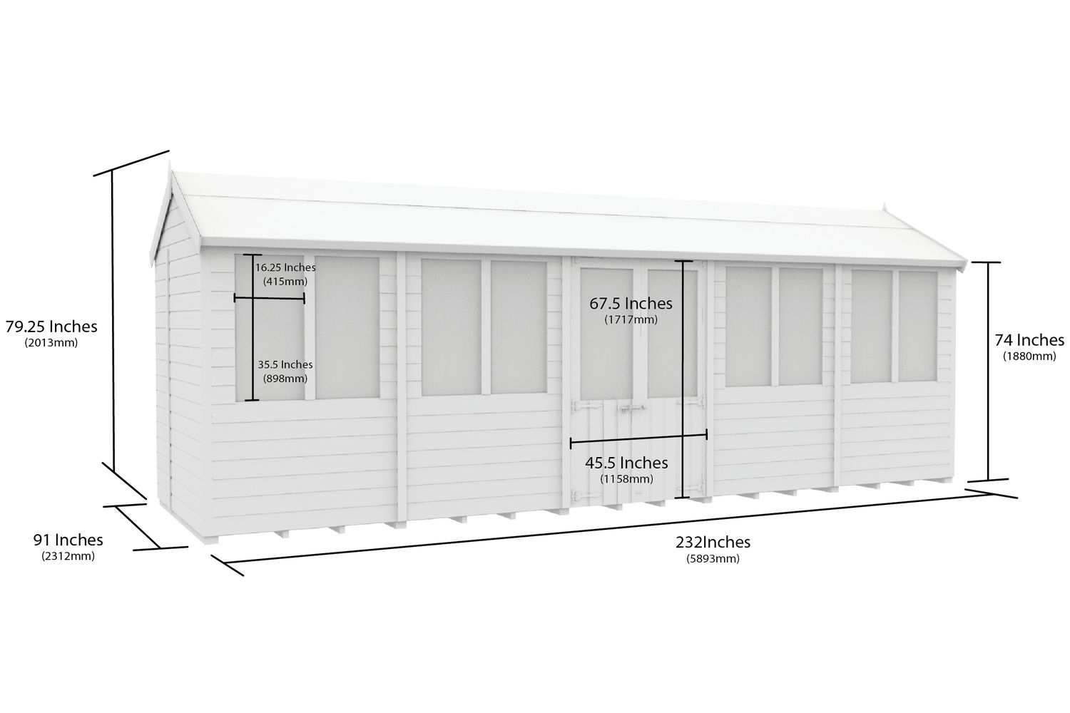 20 X 8 Apex Summer House-2
