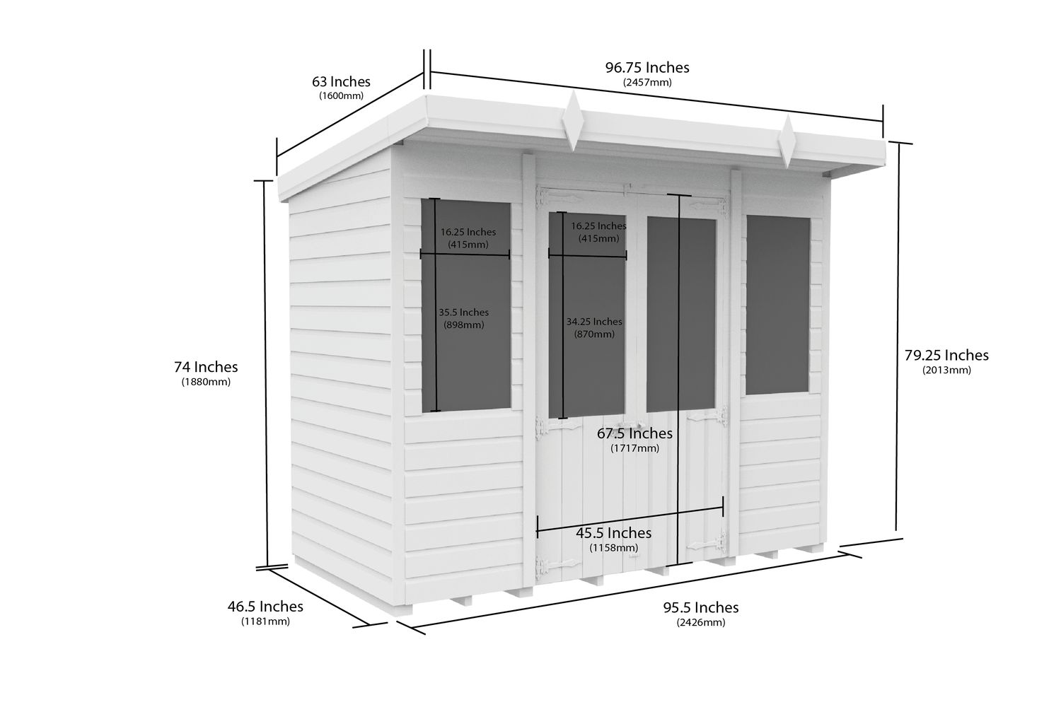 8 X 4 Pent Summer House-2