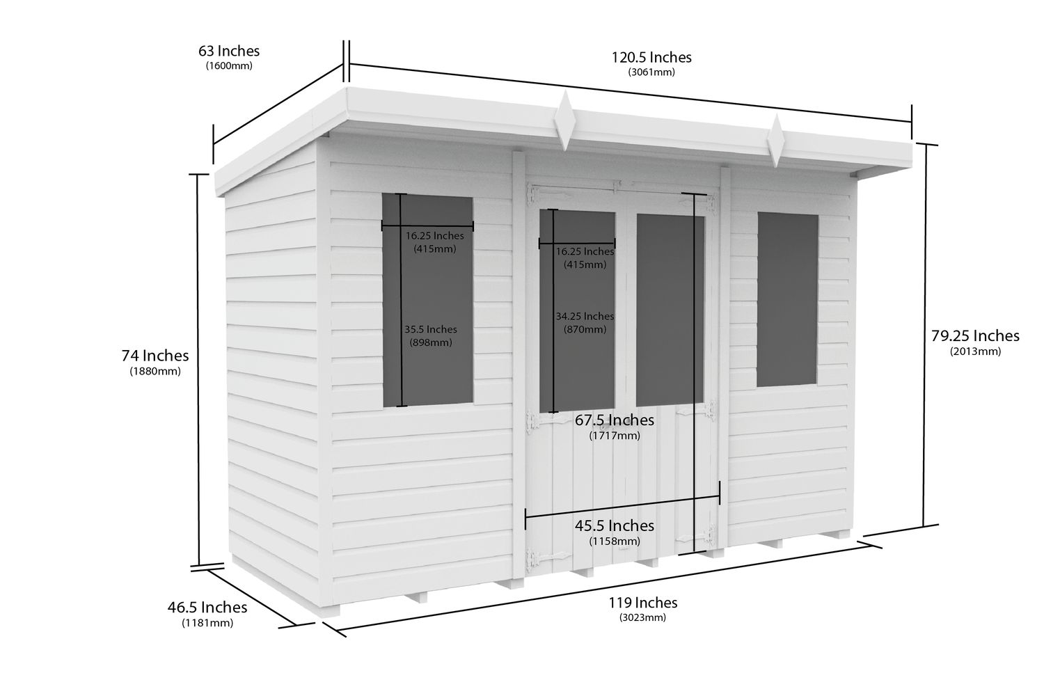 10 X 4 Pent Summer House-2
