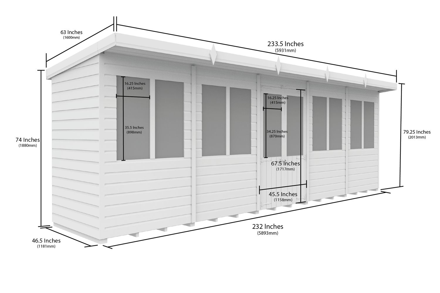 20 X 4 Pent Summer House-2
