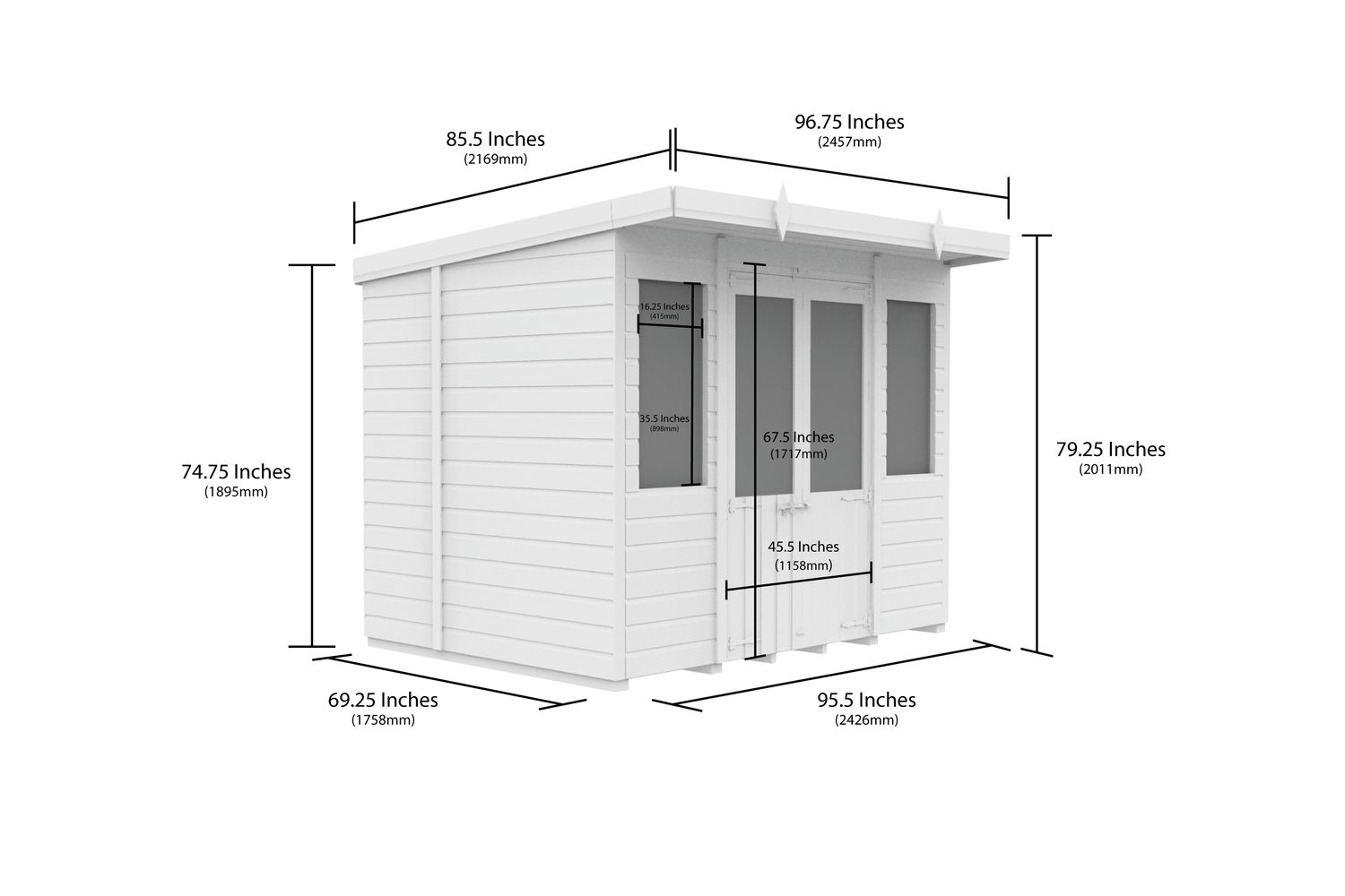 8 X 6 Pent Summer House-2