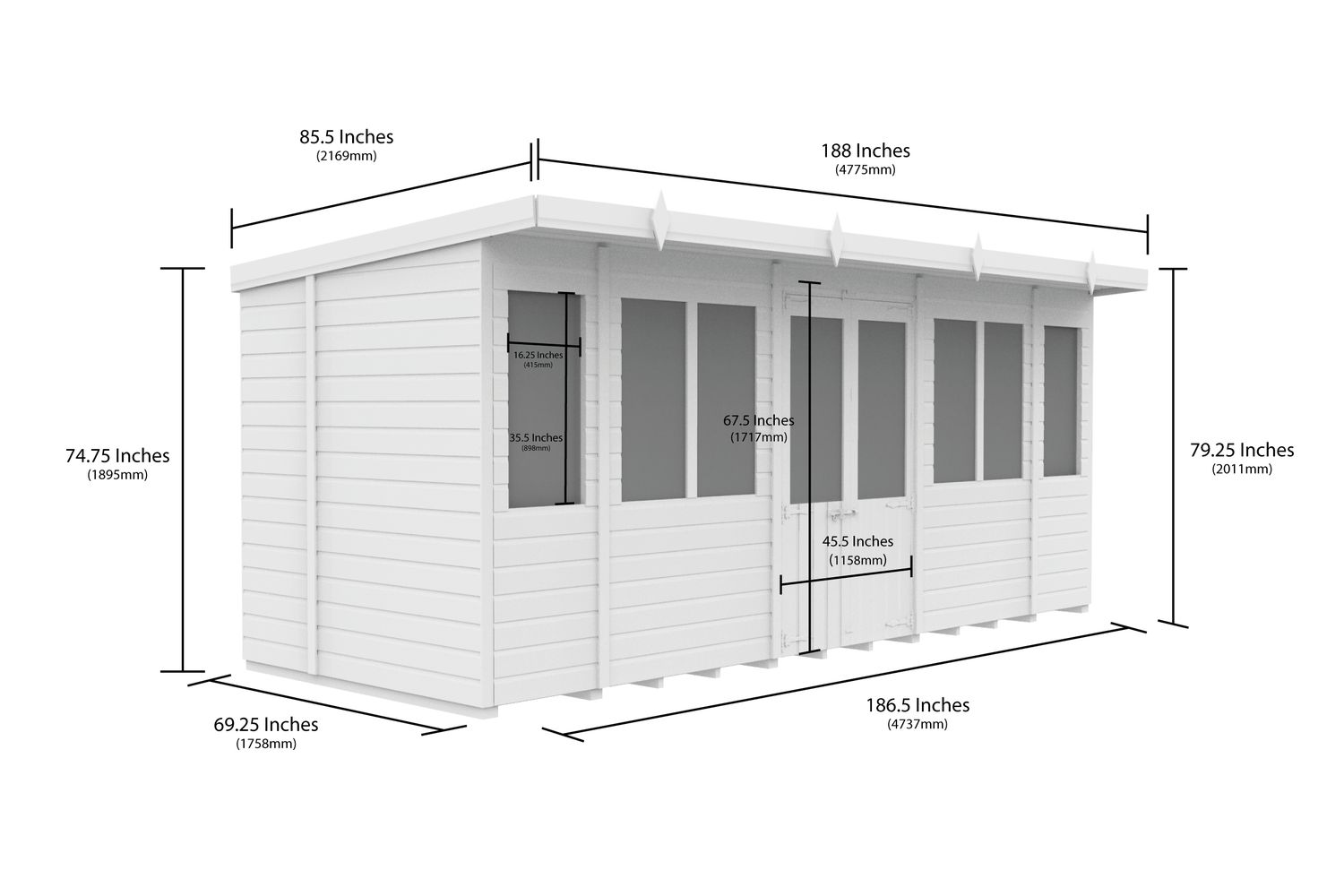 16 X 6 Pent Summer House-2