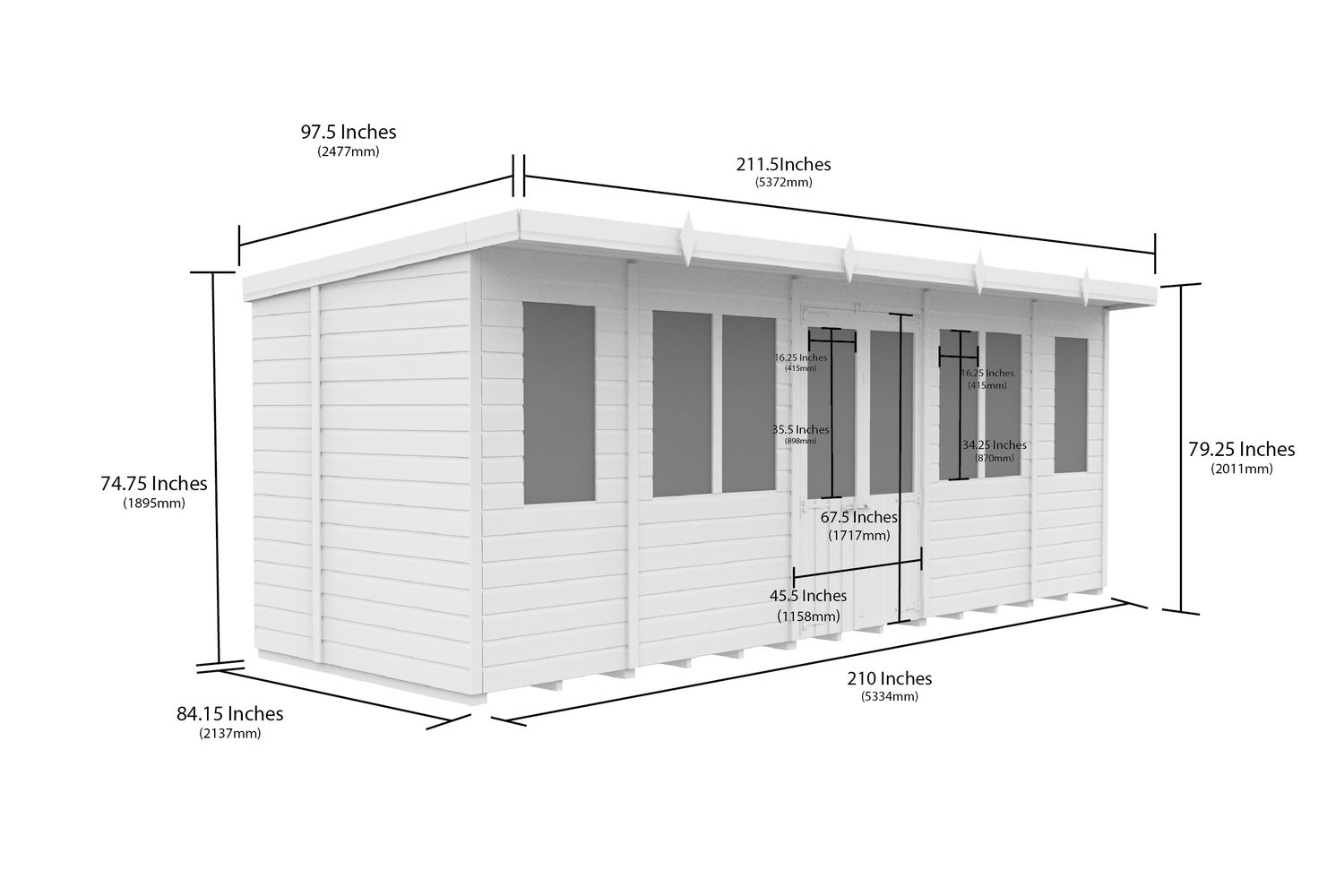 18 X 7 Pent Summer House-2