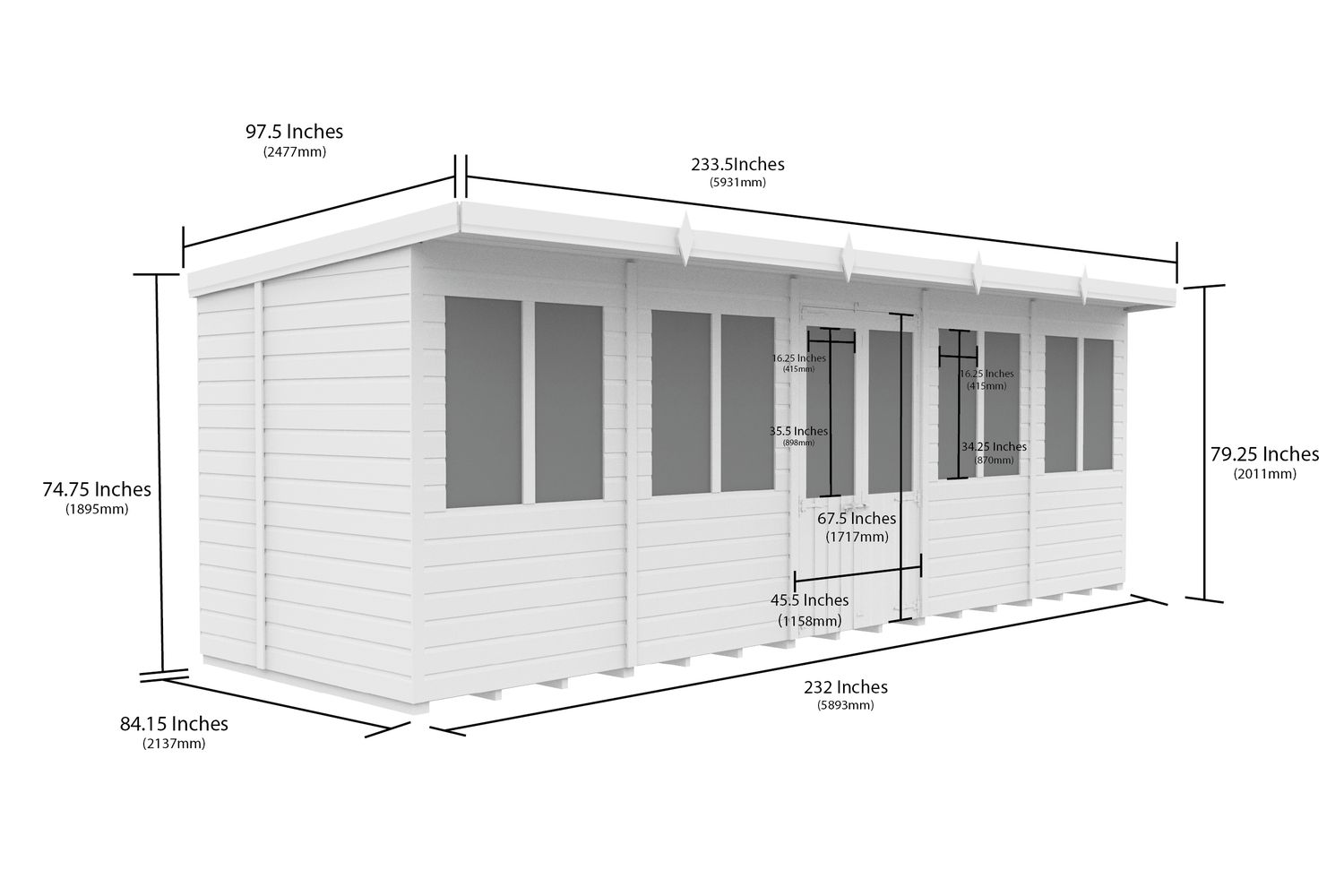 20 X 7 Pent Summer House-2
