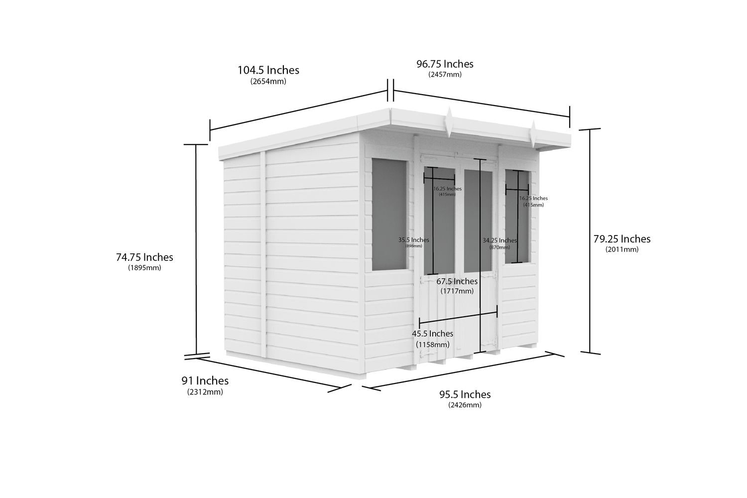 8 X 8 Pent Summer House-2