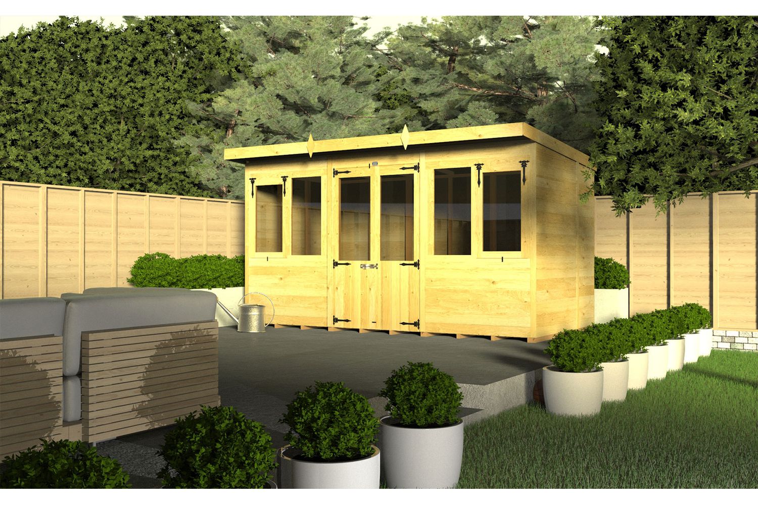 14 X 8 Pent Summer House-3