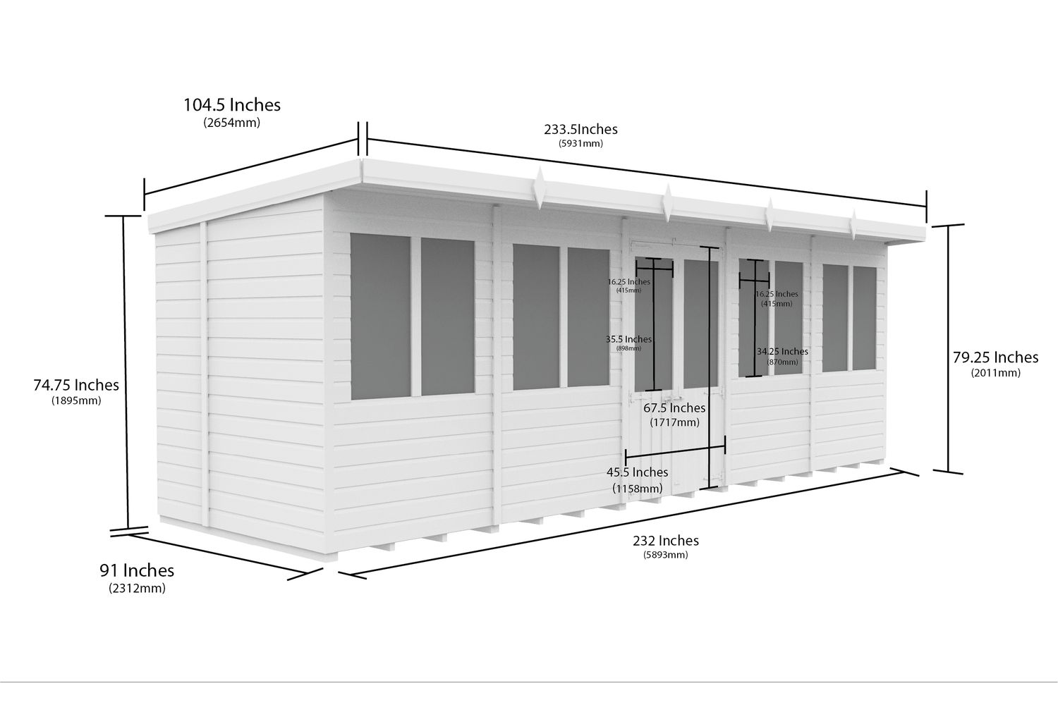 20 X 8 Pent Summer House-2