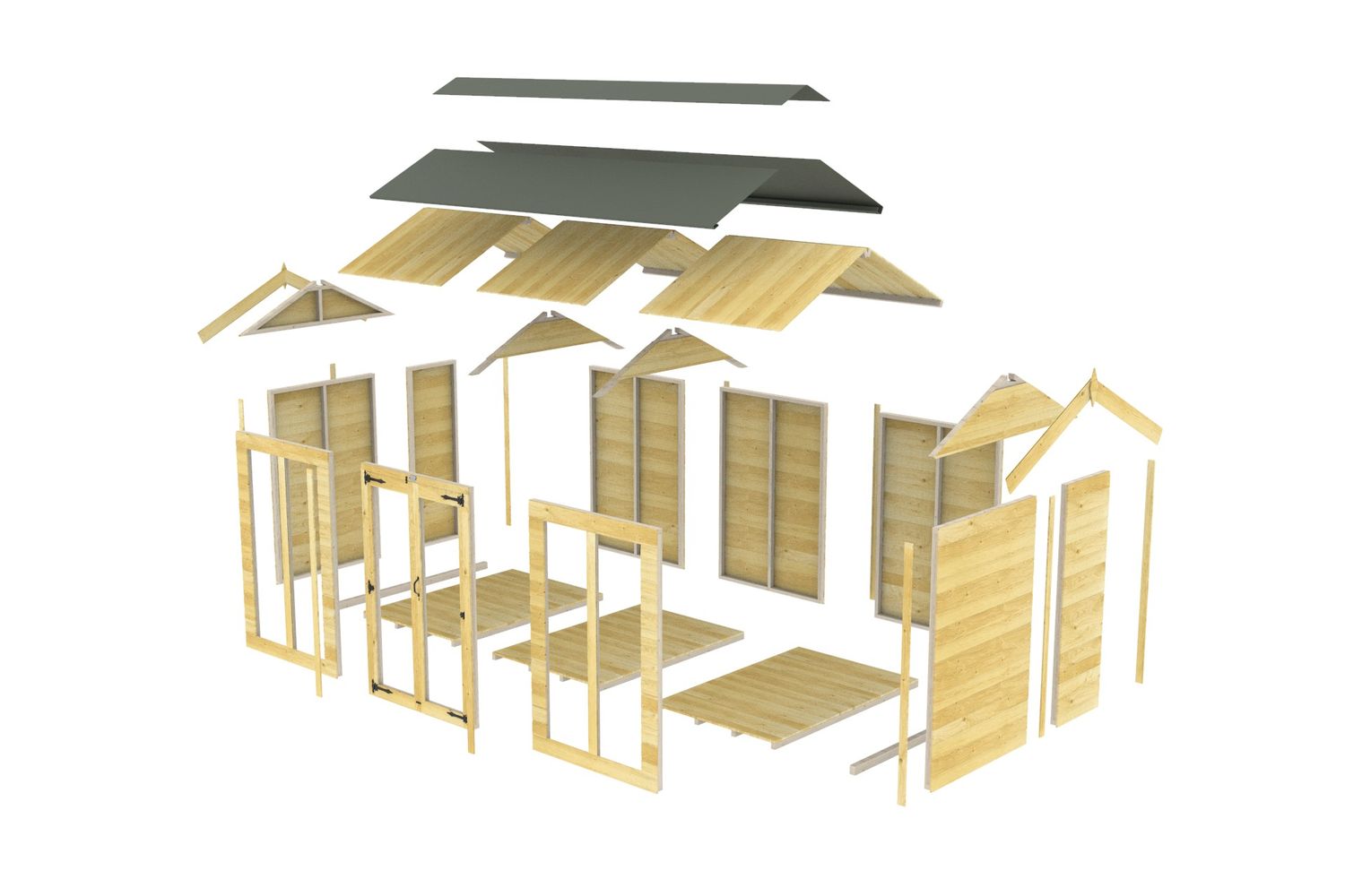 16 X 8 Apex Summer House Full Height Window-7