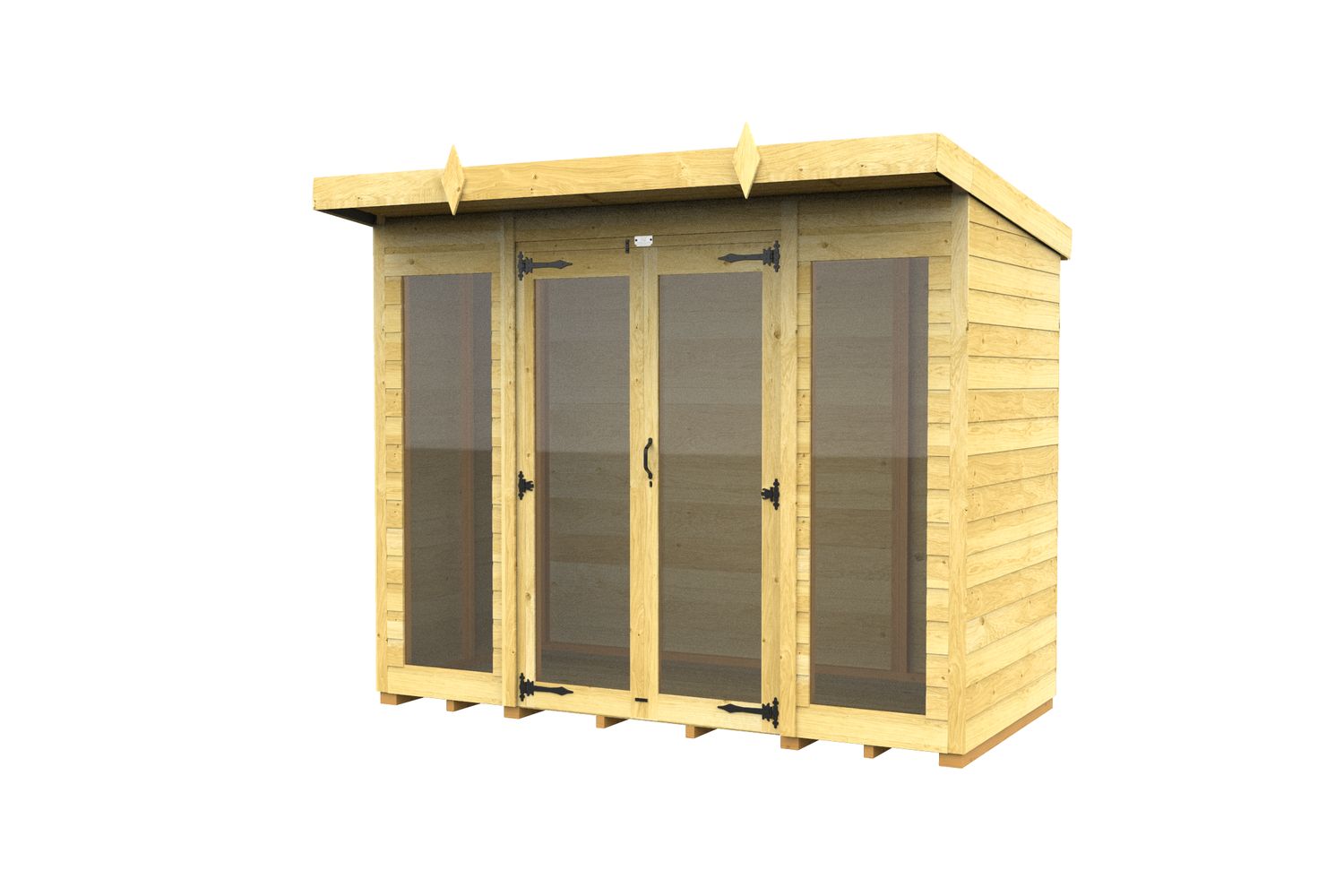 8 X 4 Pent Summer House Full Height Window
