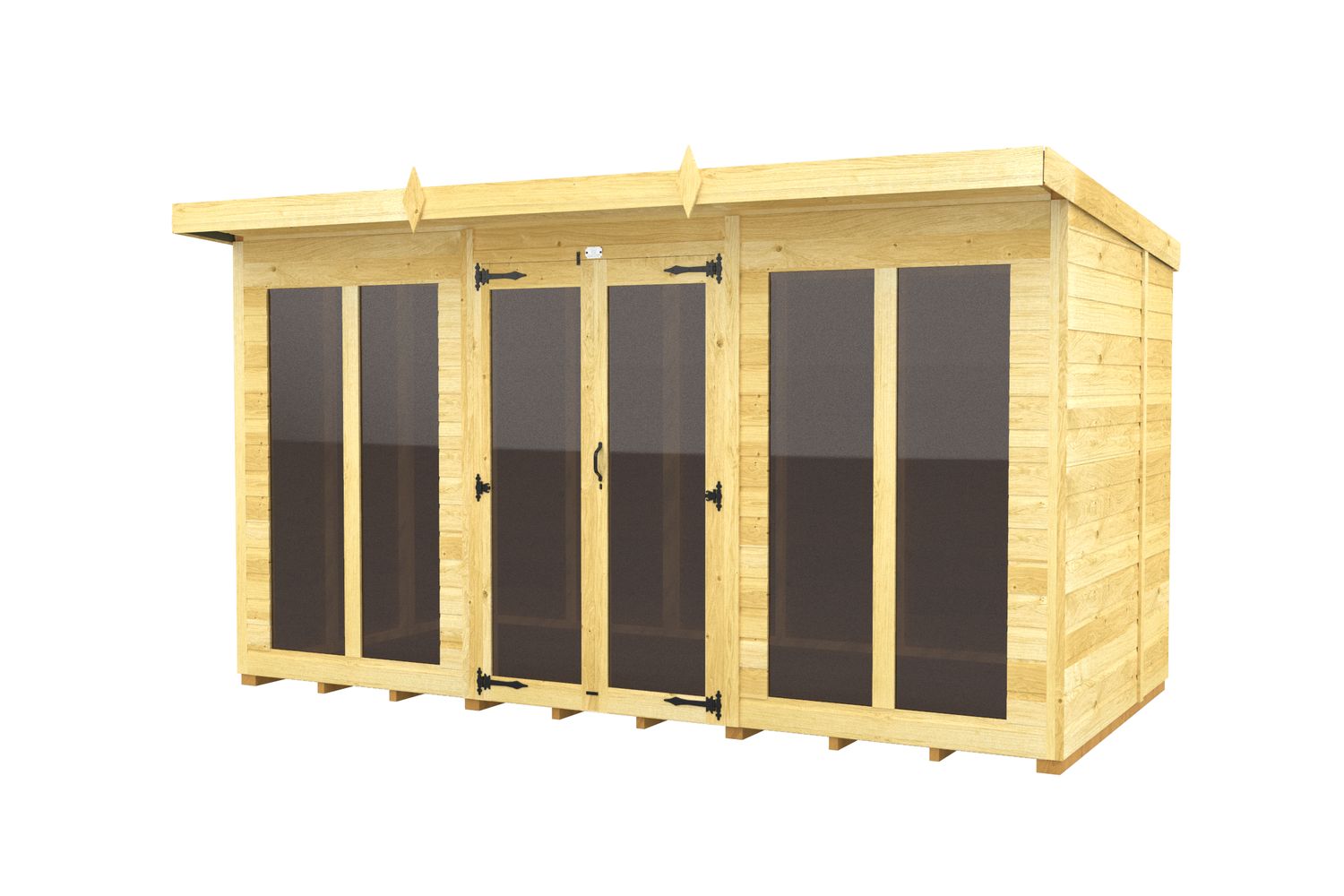12 X 6 Pent Summer House Full Height Window