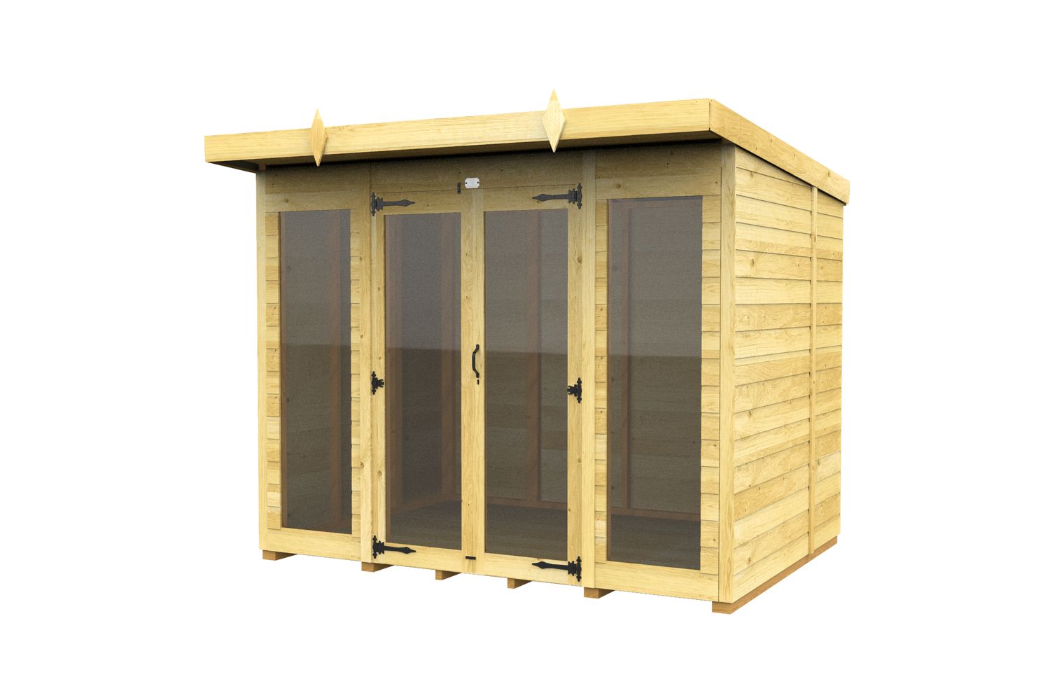 8 X 7 Pent Summer House Full Height Window