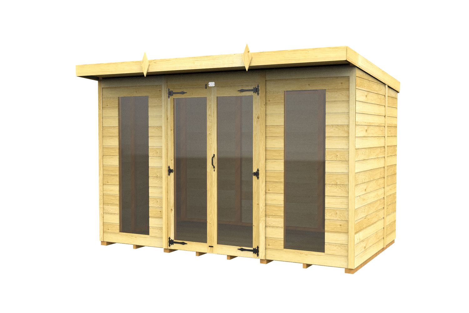 10 X 7 Pent Summer House Full Height Window