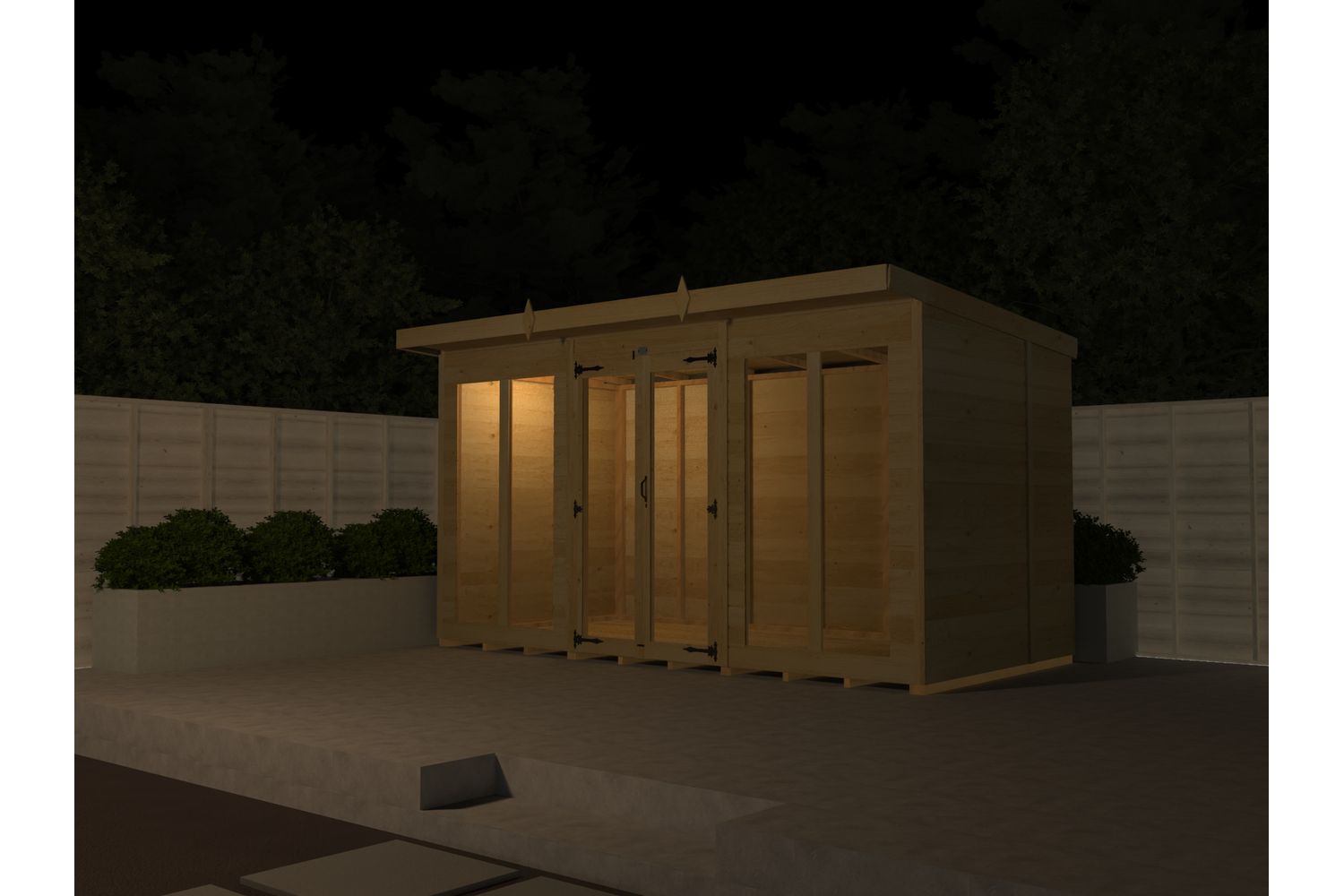 8 X 8 Pent Summer House Full Height Window-4