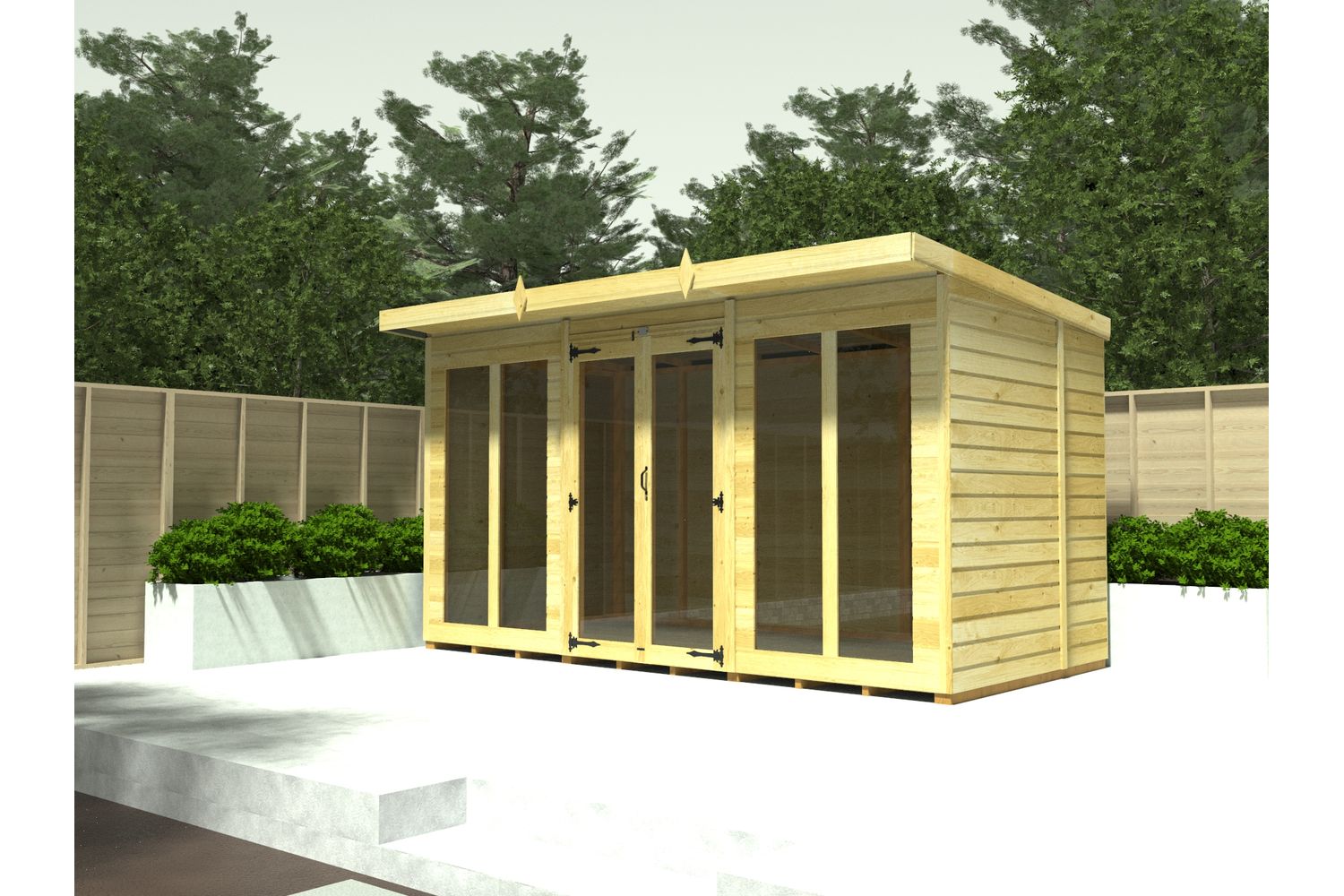 20 X 8 Pent Summer House Full Height Window-3