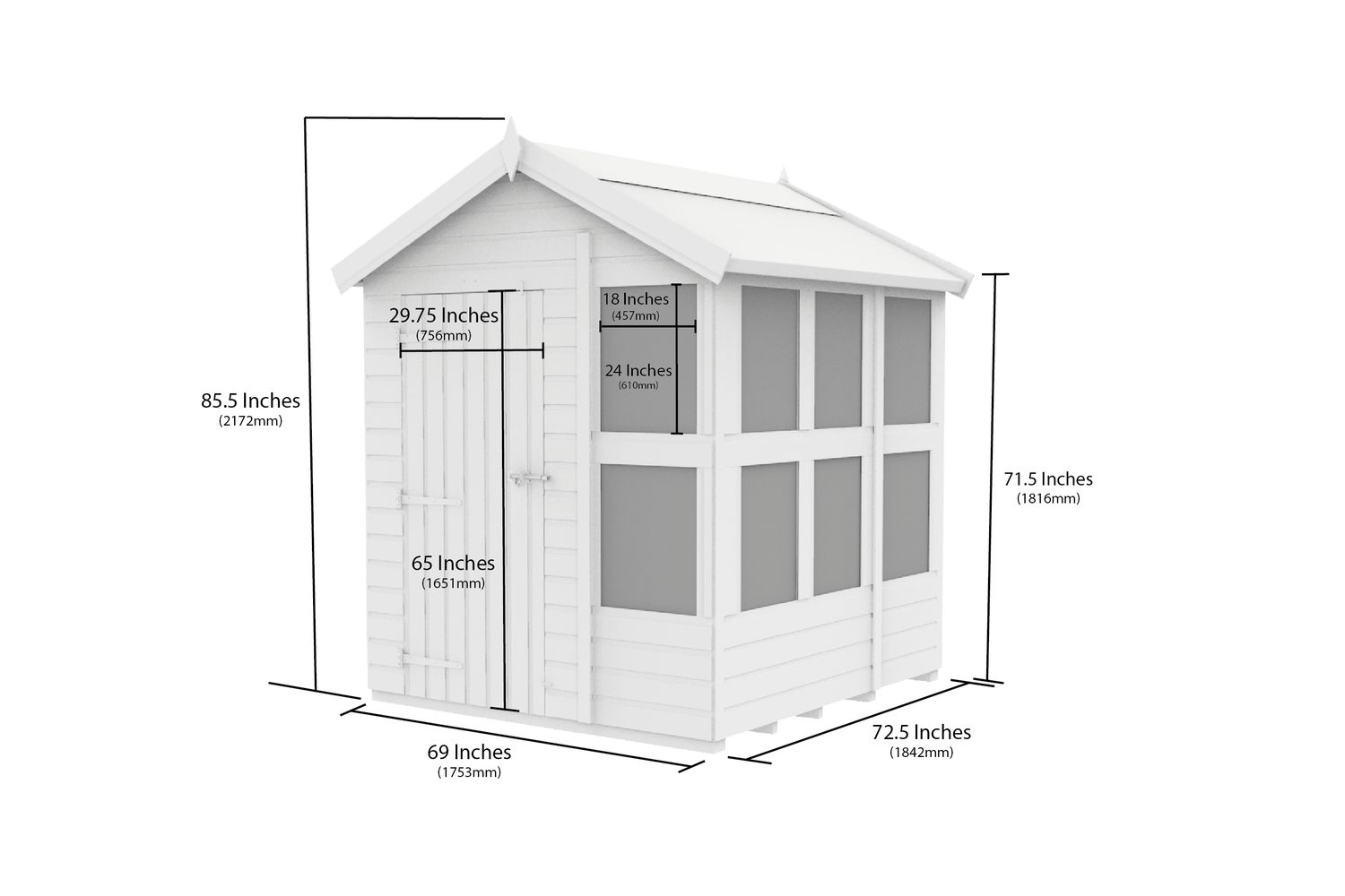 6 X 6 Apex Potting Shed-2