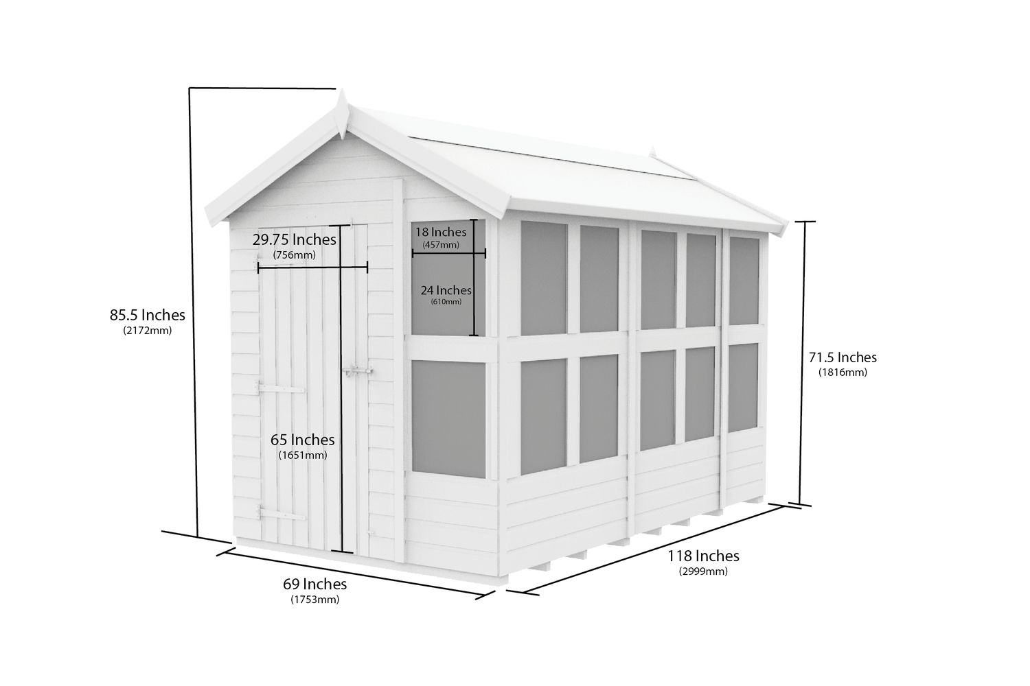 6 X 10 Apex Potting Shed-2