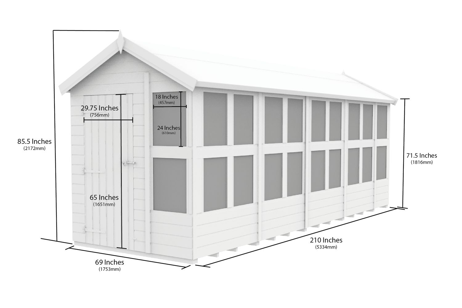 6 X 18 Apex Potting Shed-2