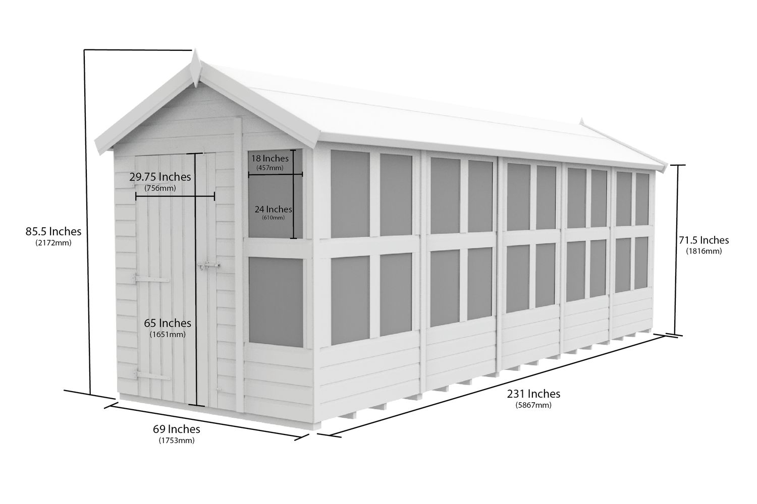 6 X 20 Apex Potting Shed-2