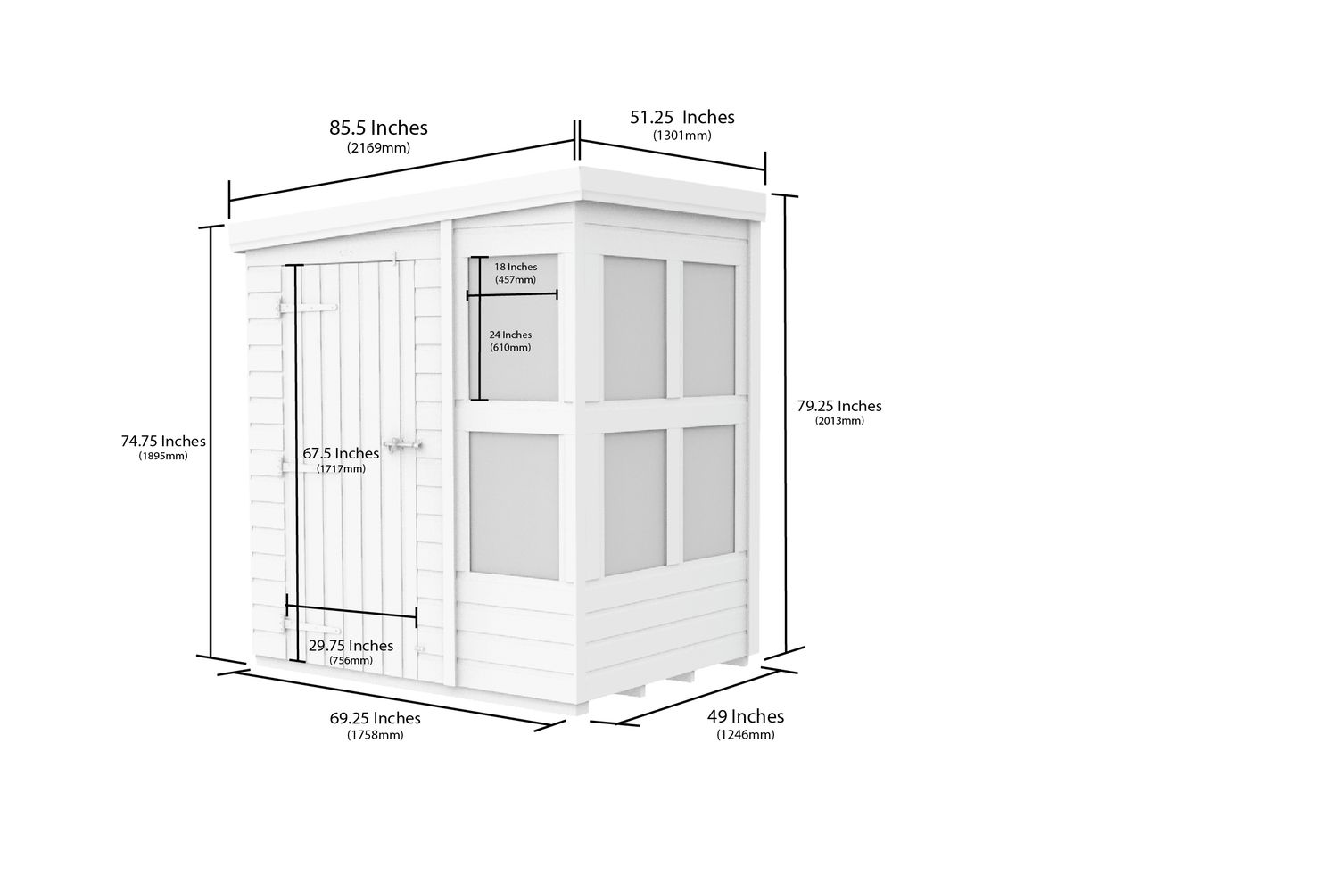 6 X 4 Pent Potting Shed-2