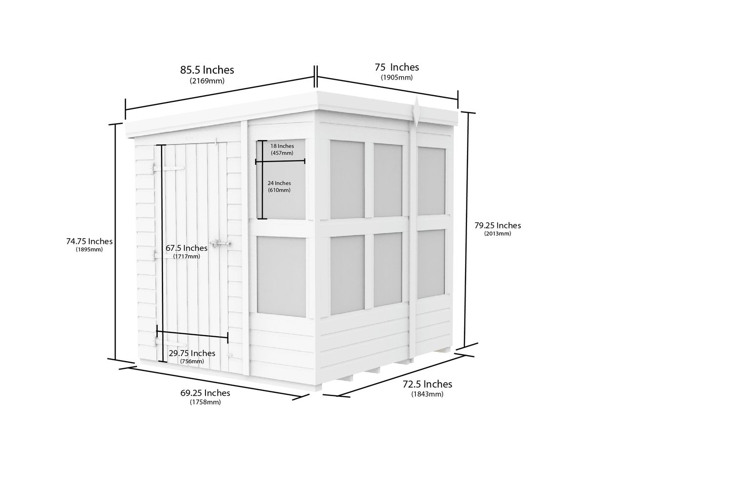 6 X 6 Pent Potting Shed-2
