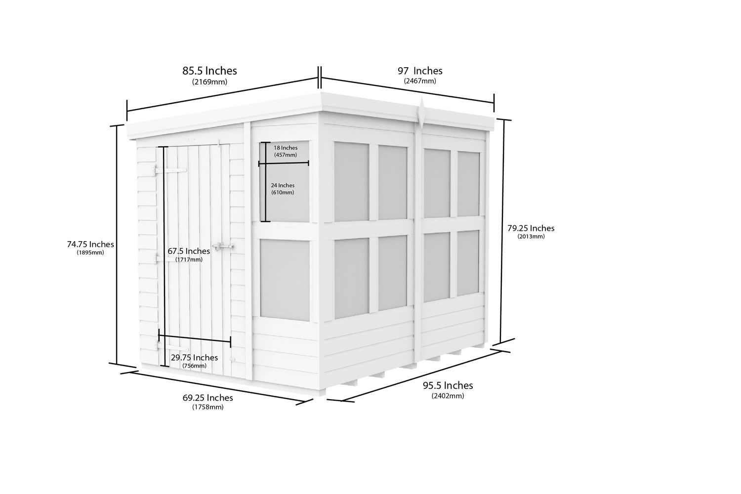 8 X 6 Pent Potting Shed-2