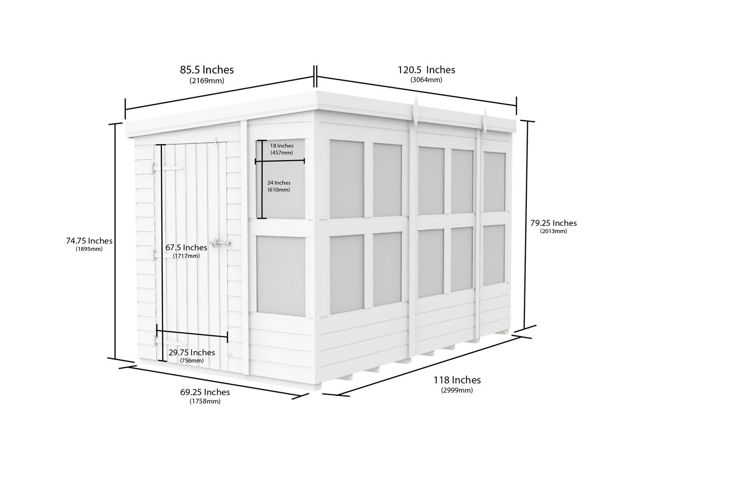 10 X 6 Pent Potting Shed-2