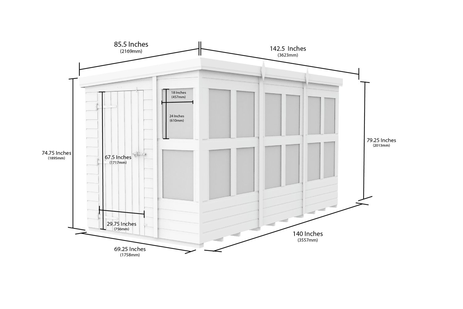 12 X 6 Pent Potting Shed-2