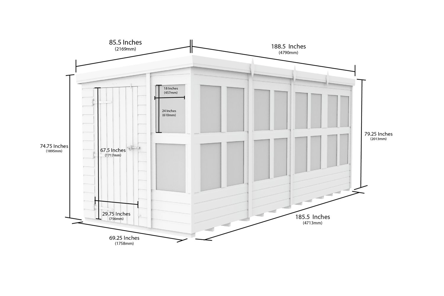 16 X 6 Pent Potting Shed-2