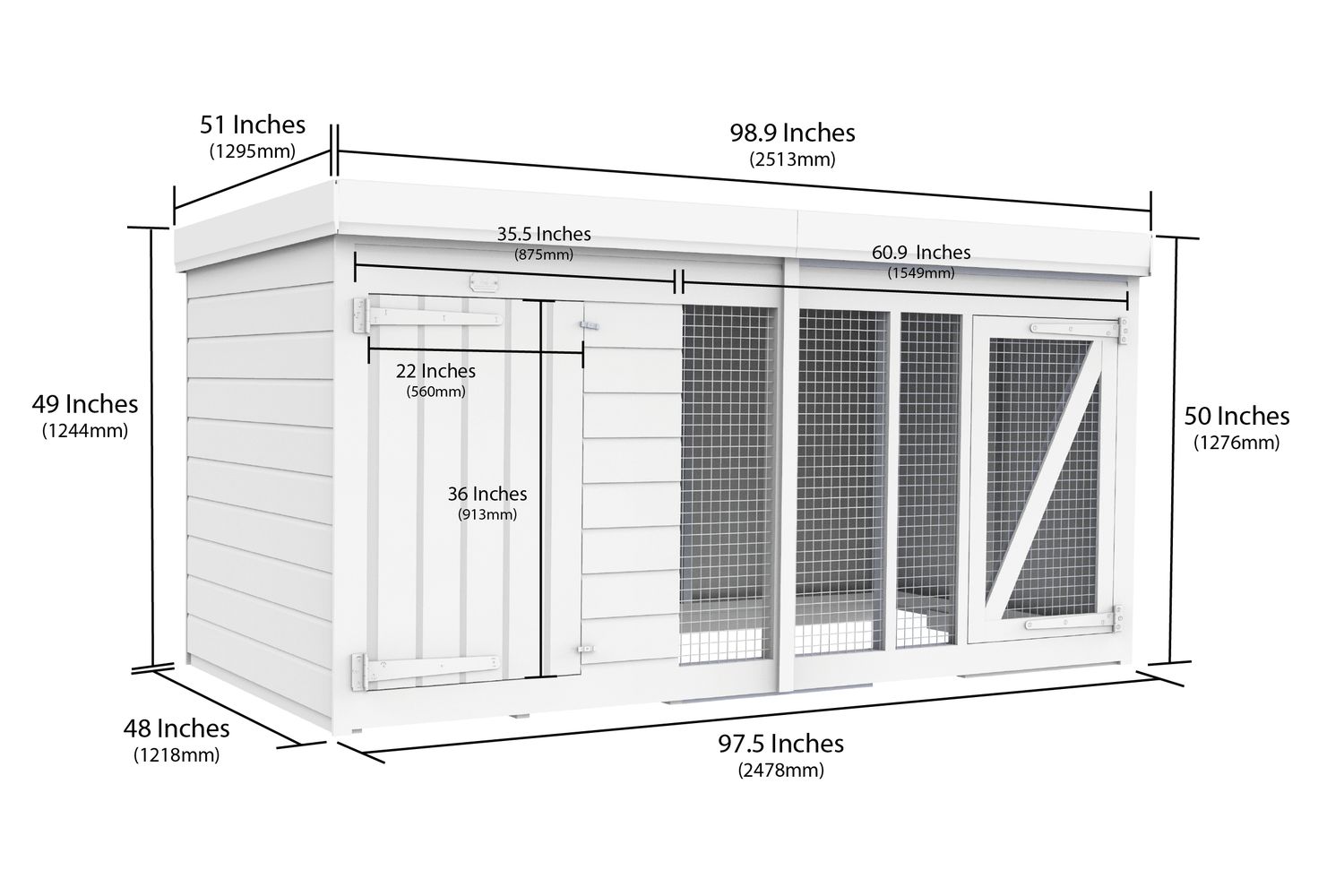 8 X 4 Dog Kennel And Run-2