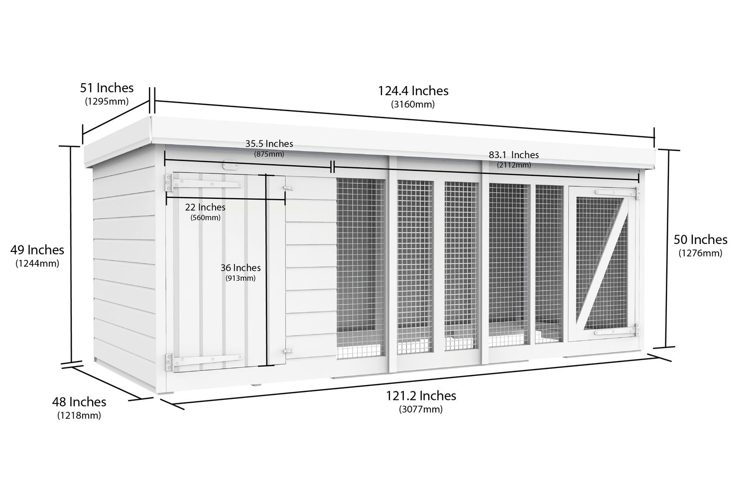 10 X 4 Dog Kennel And Run-2