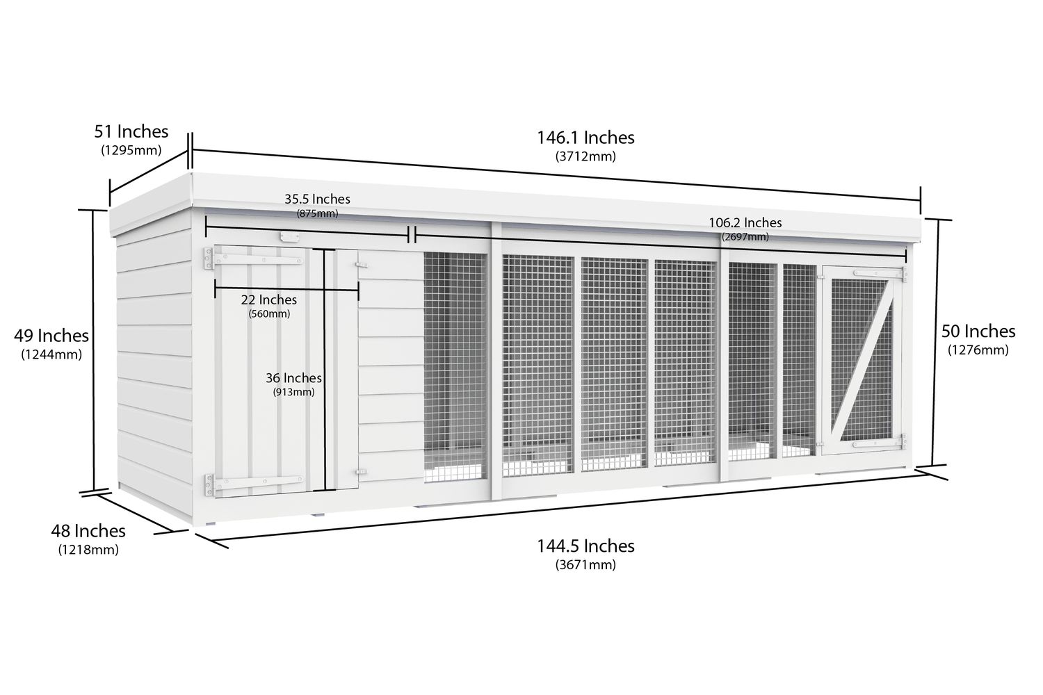 12 X 4 Dog Kennel And Run-2