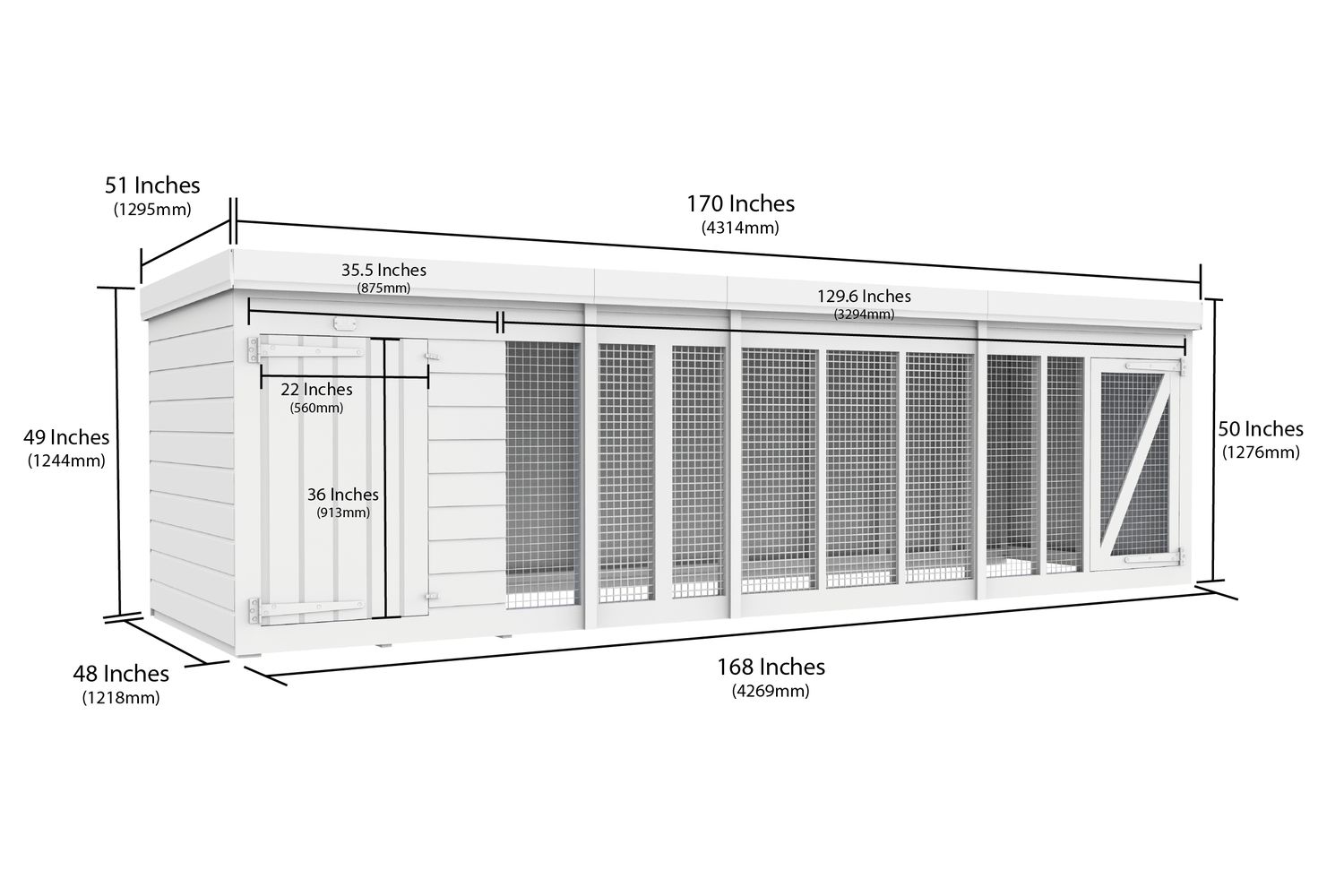 14 X 4 Dog Kennel And Run-2