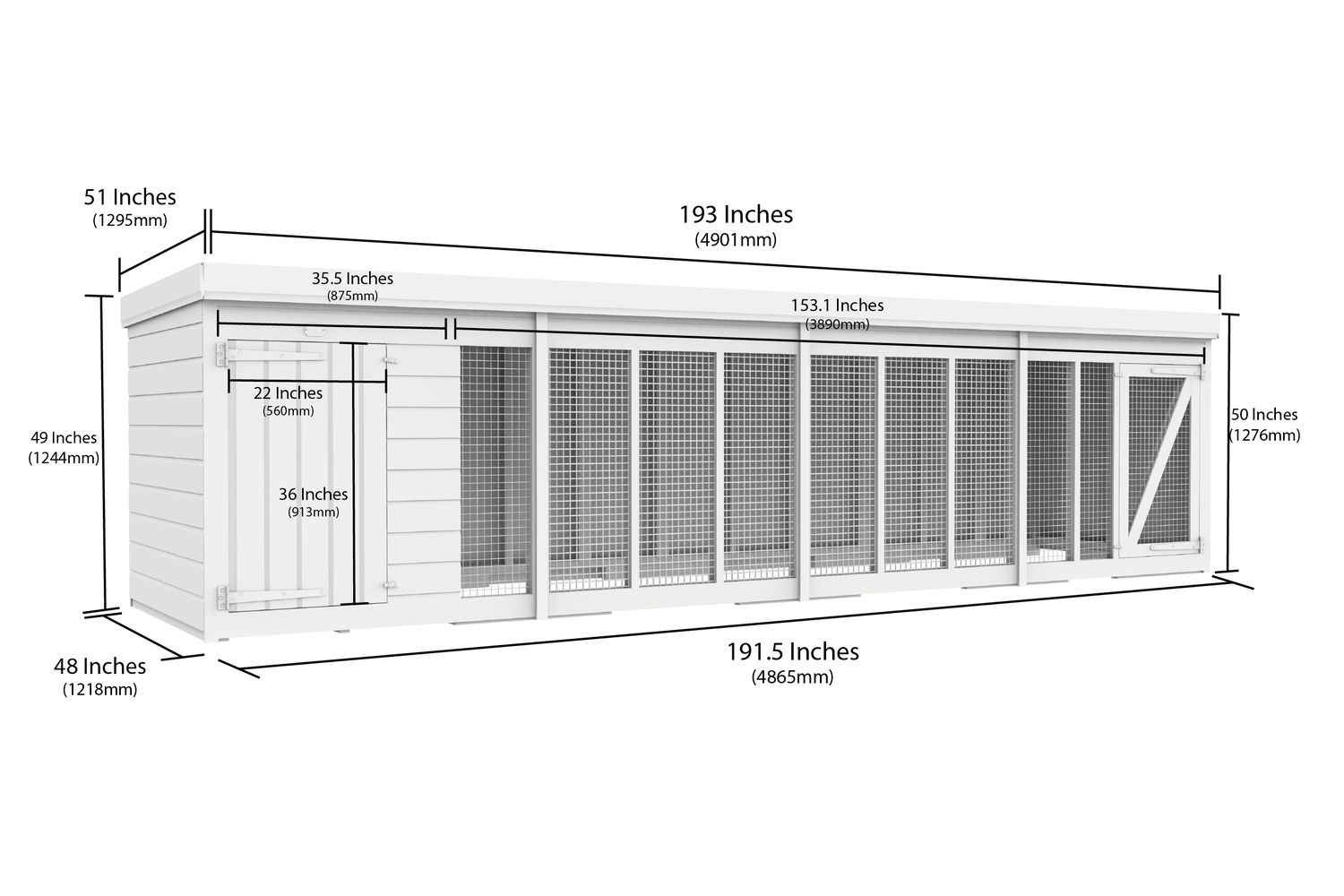 16 X 4 Dog Kennel And Run-2