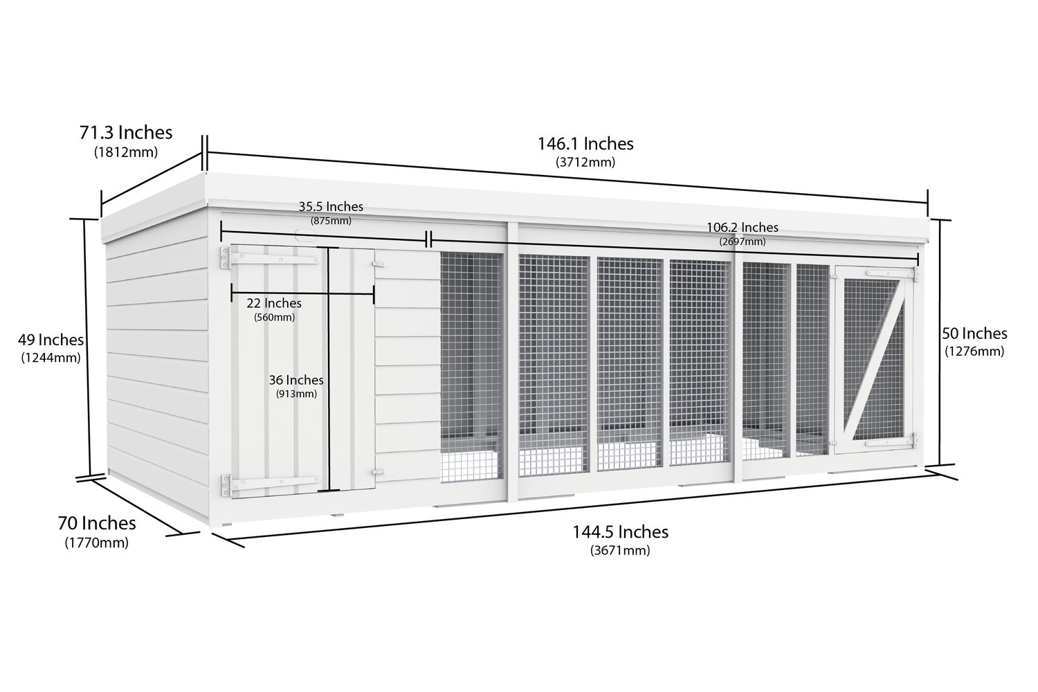 12 X 6 Dog Kennel And Run-2