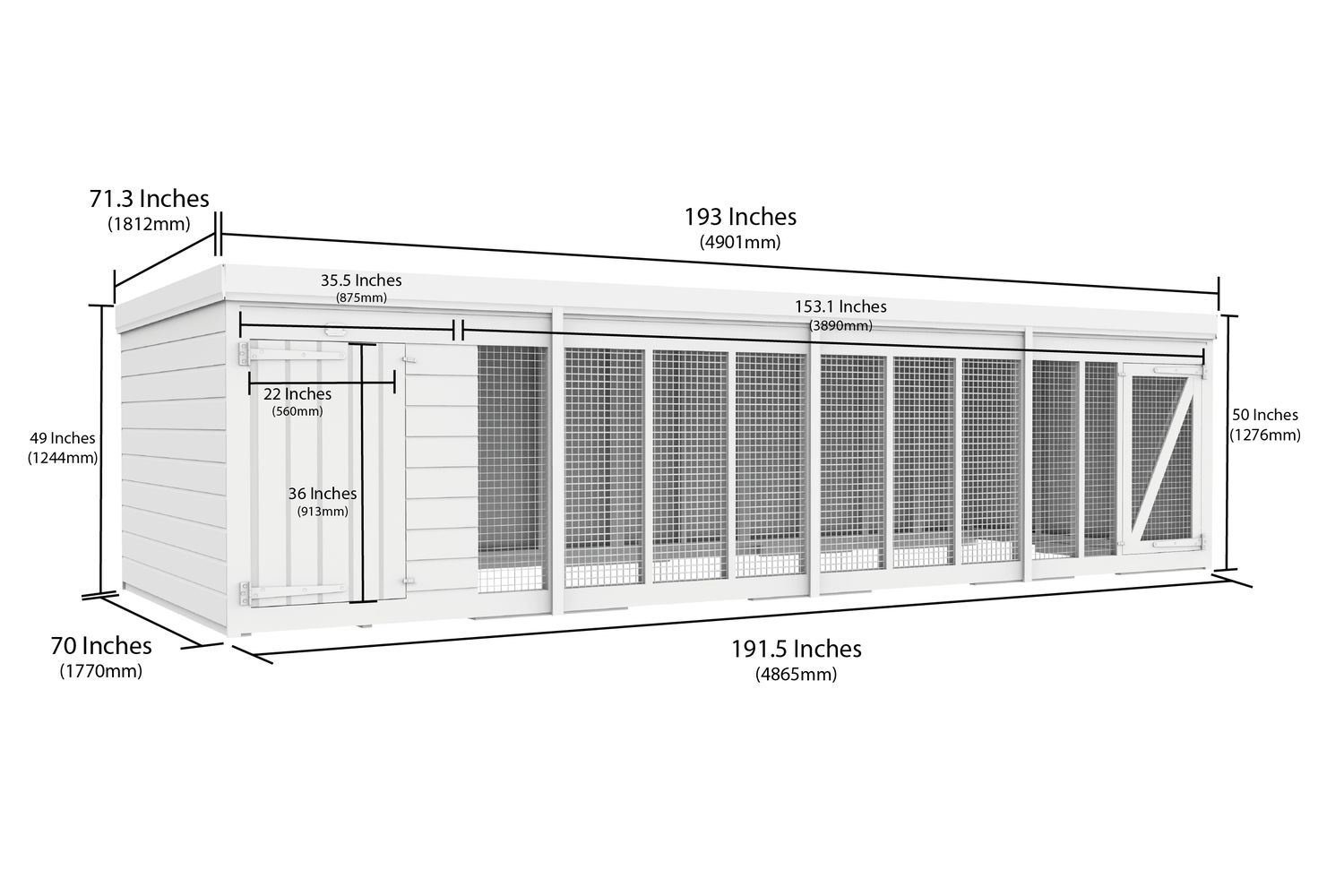 16 X 6 Dog Kennel And Run-2