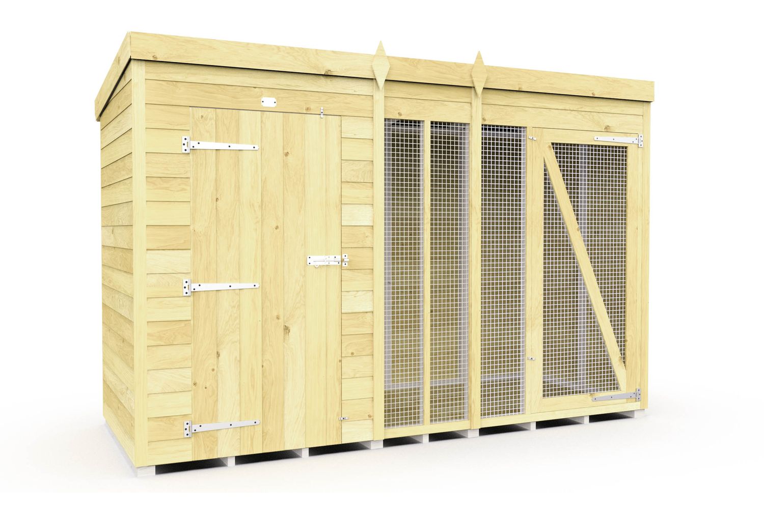 10 X 4 Dog Kennel And Run Full Height