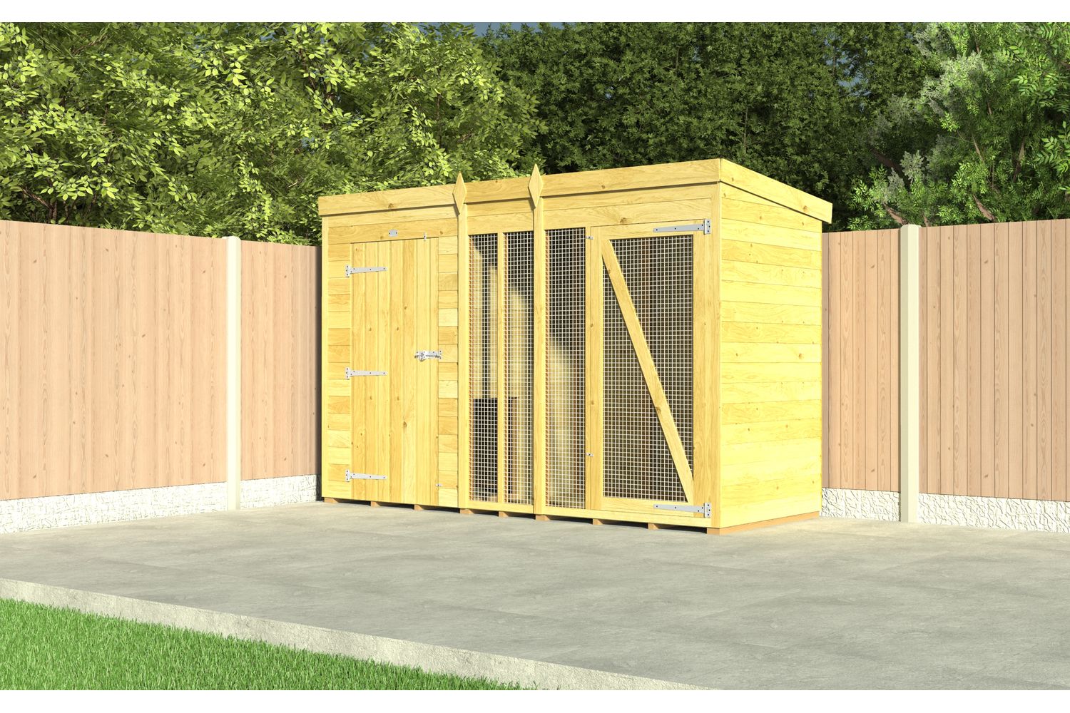 8 X 6 Dog Kennel And Run Full Height-3