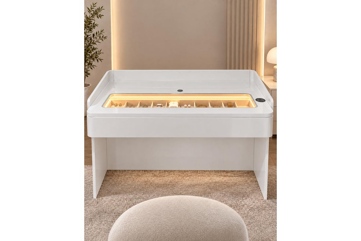 Glamour Elevate Station 1.2m White Curve | Vanity Table | Solid Wood & Ceramic-3