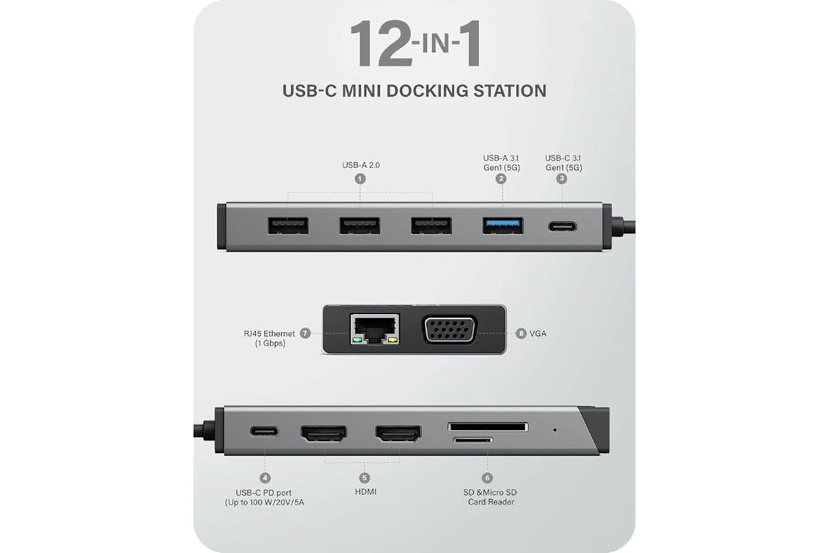 Alogic DV3 12-in-1 USB-C Dual Display Mini Dock-4