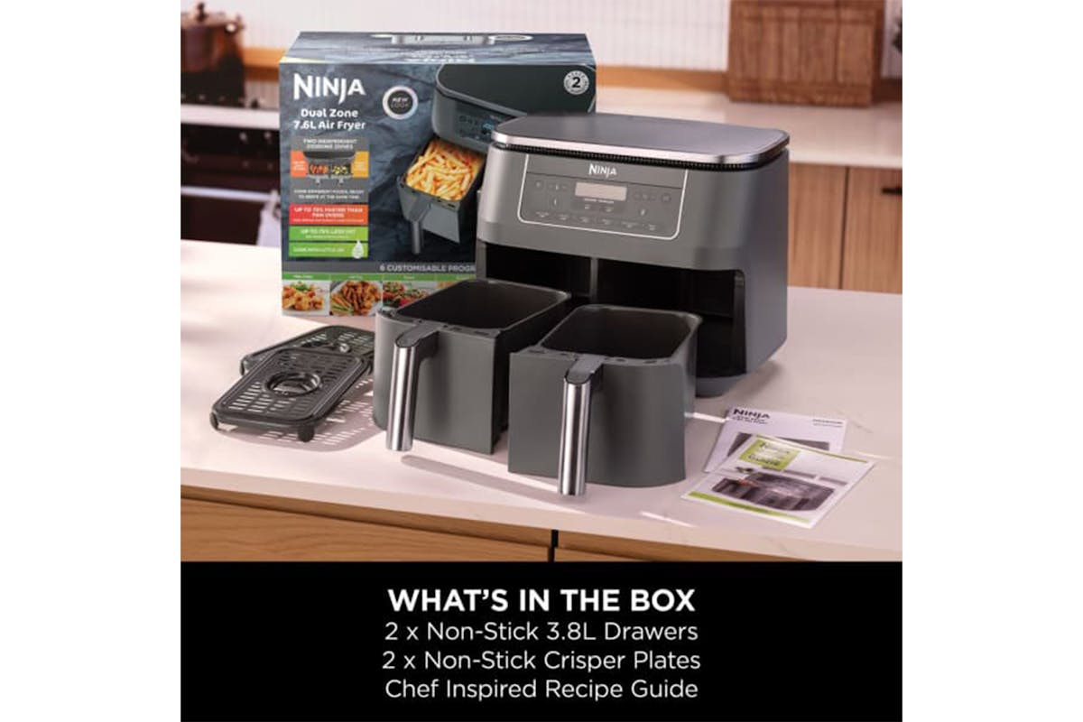 Ninja 6-in-1 Dual Zone Air Fryer | DZ300UK | Gun Metal Grey-11